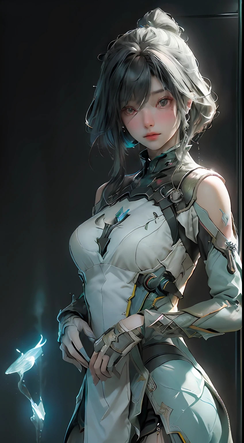 ((best qualtiy)), ((tmasterpiece)), (the detail:1.4), 3D, A beautiful female figure,hdr（HighDynamicRange）,Ray traching,NVIDIA RTX,Hyper-Resolution,Unreal 5,Subsurface scattering、PBR Texture、post-proces、Anisotropy Filtering、depth of fields、maximum definition and sharpness、Many-Layer Textures、Albedo e mapas Speculares、Surface coloring、Accurate simulation of light-material interactions、perfectly proportions、rendering by octane、Two-colored light、largeaperture、Low ISO、White balance、the rule of thirds、8K raw data、