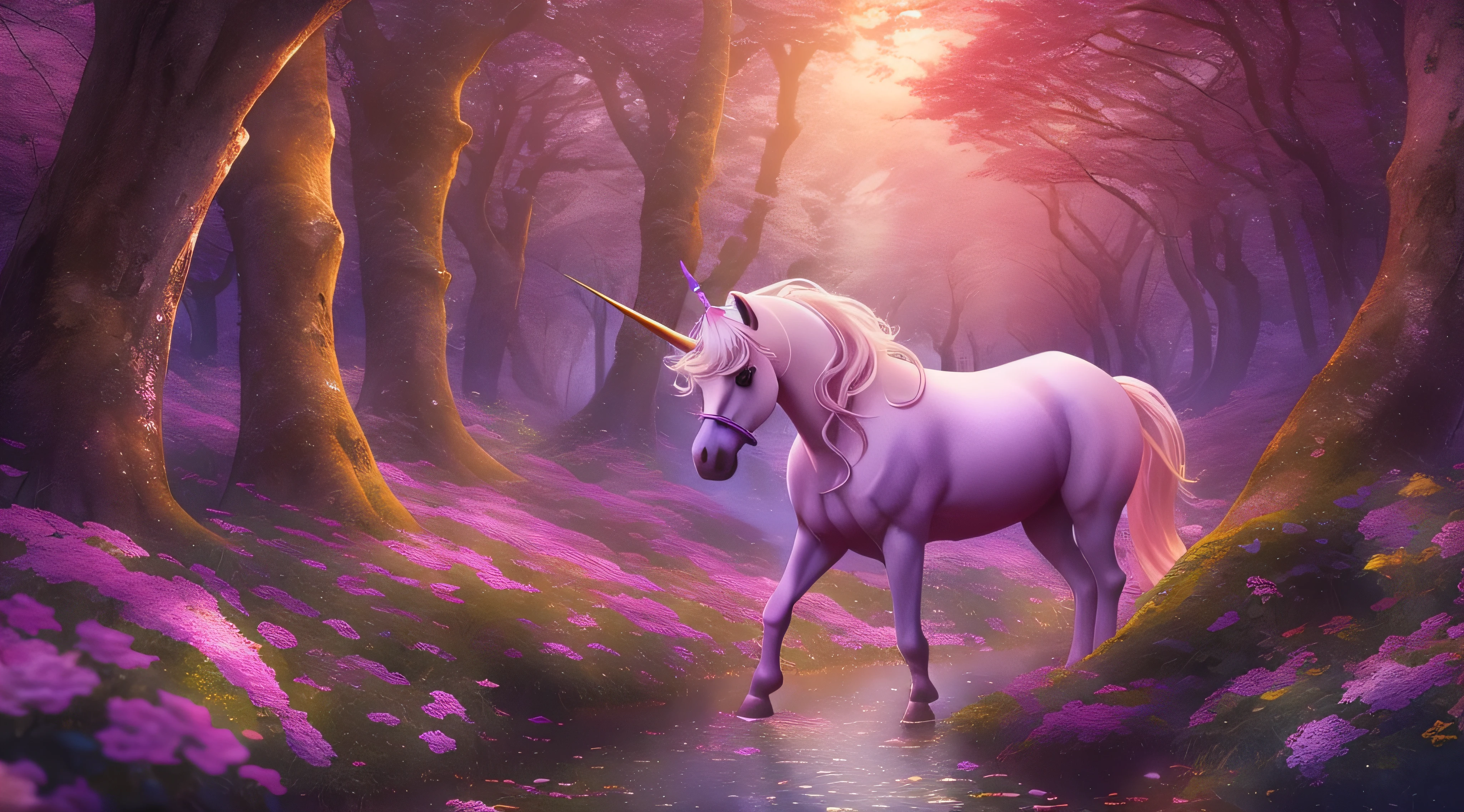 unicorn in a magical forest