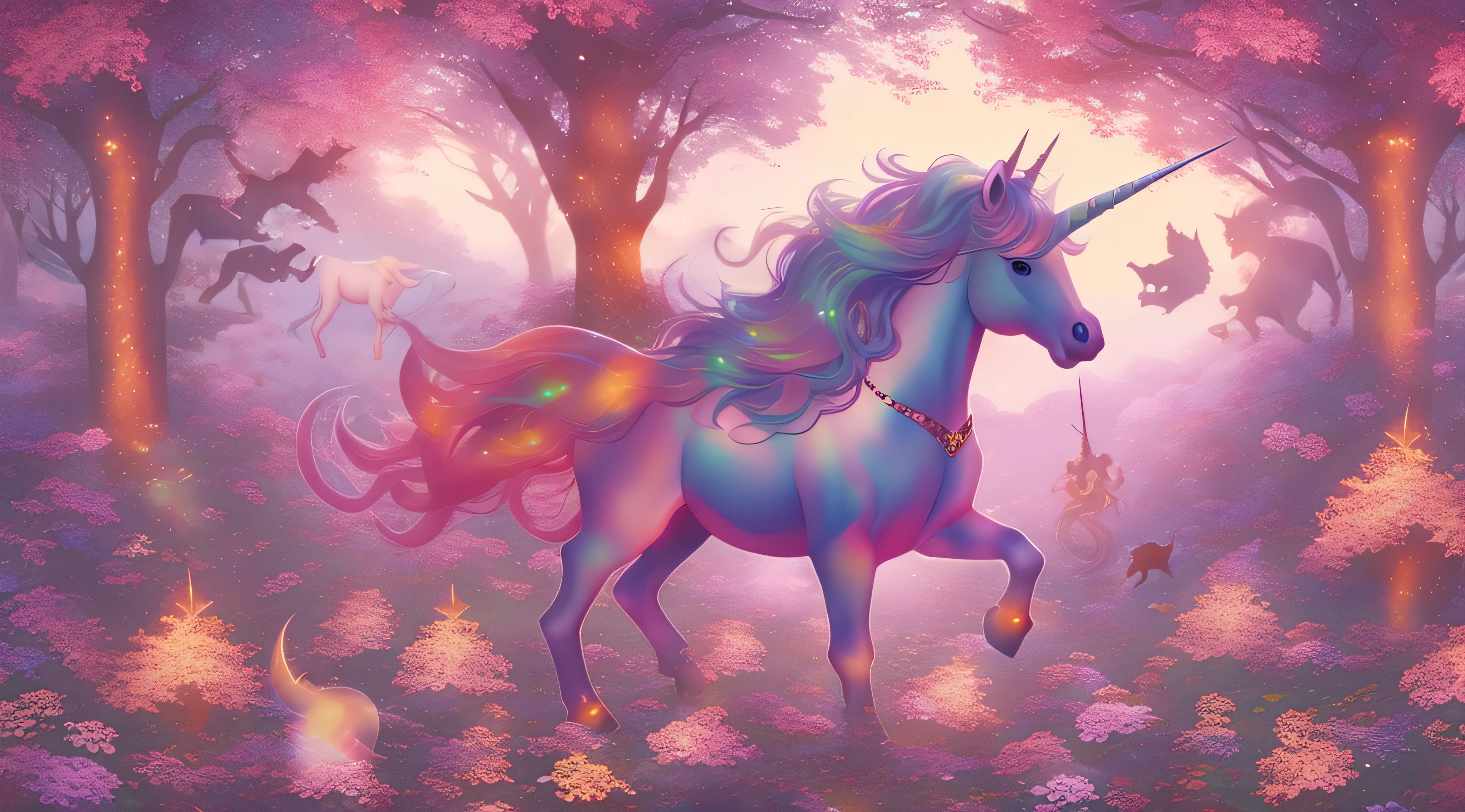 unicorn in a magical forest