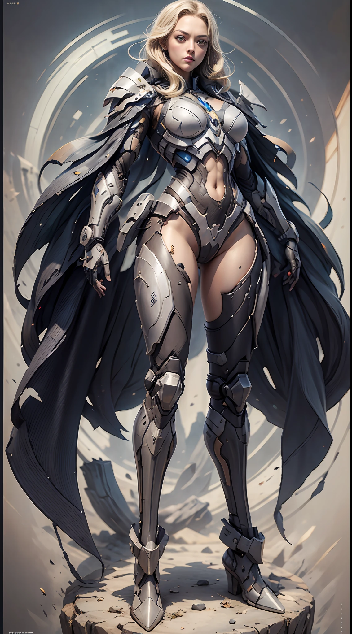 Amanda Seyfried、Near Future Battlesuit、actionpose、top-quality、masterpiece、detailed full-body concept