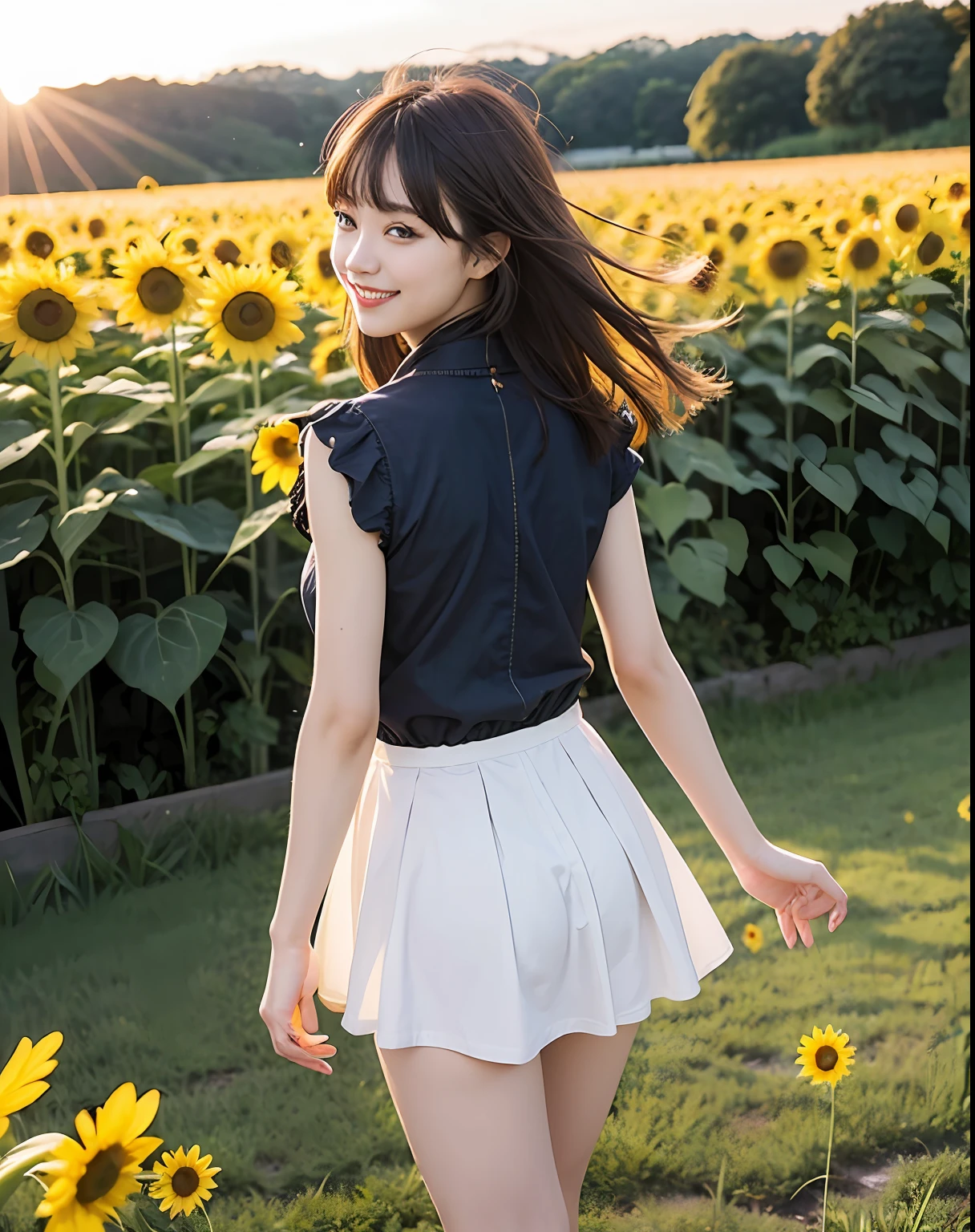 zydG, 1girl, More skin, toView, brown-eyed, (Shorthair with bangs:1.2), (middlebreast:1.0), (medium areolae:0.8),
(Photorealsitic:1.4), (Top image quality:1.0), (超A high resolution:1.0), 8K, RAW Photography, (masterpiece:0.2), (pureerosface_v1:0.5)、(Raw photography:1.2)、(Photorealsitic:1.4)、(masterpiece:1.3)、(top-quality:1.4)、dream-like、(A detailed eye)、(detailed facial features)、(detailed clothes features)、skin tightening、(shinny skin)、(Slender girl)、(Slim Girl)、1girl in、独奏、cute little、Innocent、smlie、Virtual Girl - Aim、(Medium chest)、bangss、straight haired、long、A dark-haired、Black eye、Crystal Pendant、Longer dress、(Floating hair:1.6)、(Pasture)、(Horses from afar)、(Evening glow)、 (the golden hour:1.6), (Back lighting:1.2), (Natural light from behind:1.4)、zydG, 1girl in, More skin, toView, Brown-eyed, (Shorthair with bangs:1.2), (middlebreasts:1.0), (medium areolae:0.8), (Photorealsitic:1.4), (Top image quality:1.0), (超A high resolution:1.0), 8K, Raw photography, (masterpiece:0.2), (pureerosface_v1:0.5)、2girls、full body Esbian、8K、Raw photography、top-quality、masterpiece、realisitic、Photorealsitic、Sexy costumes、a miniskirt。Beautiful sunset overlooking a sunflower field、Smiling 22-year-old standing there、The image of a female college student in Japan shines.、Short skirt swaying in the wind。