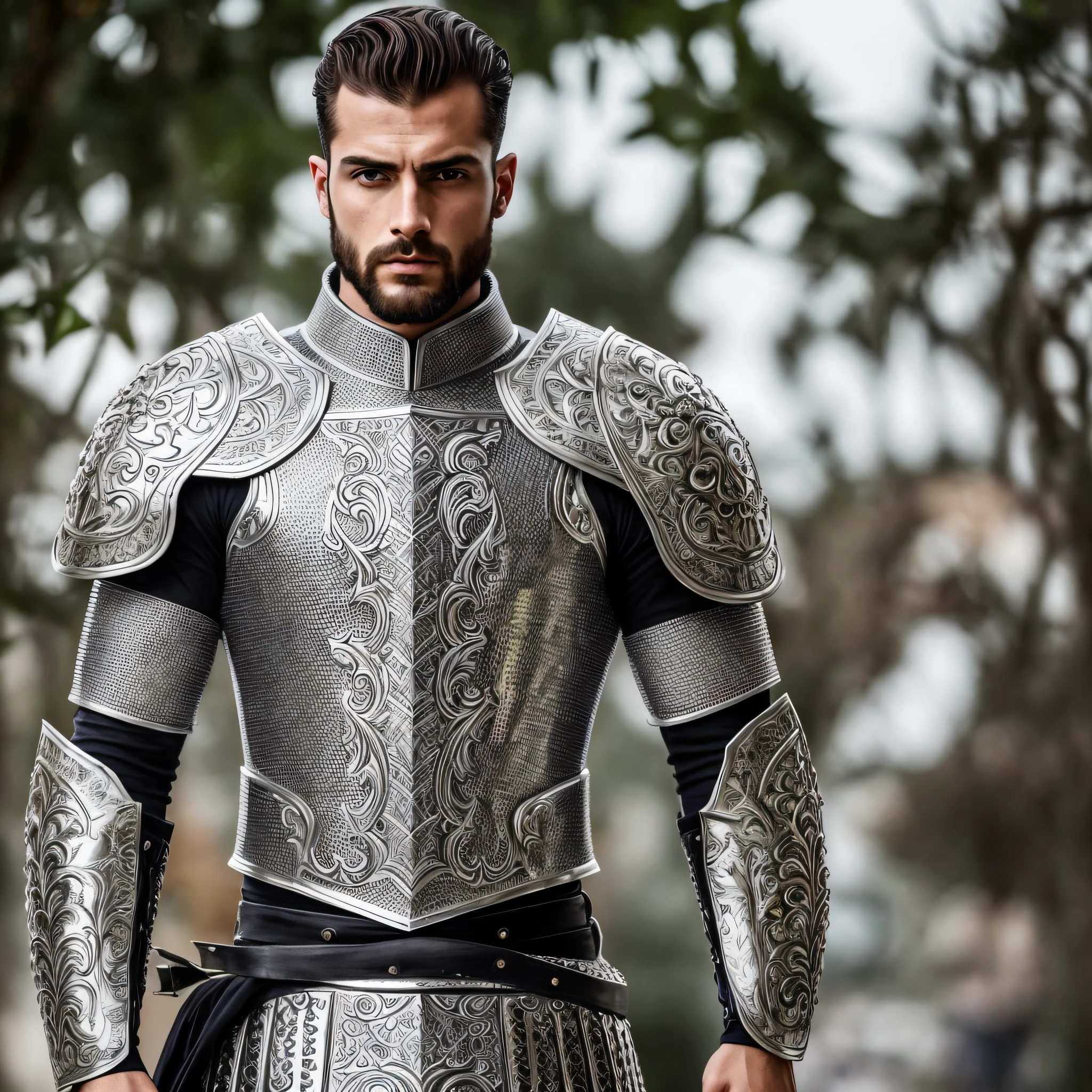 Gigachad gonzalo gubero bobadilla musculoso com cara de shakira, beautiful Roman warrior A photograph of a flat silver armor made of white titanium and some crystal , Rainbow of RGB LEDs , Traje de Energia , gradiente , elegante , para homens , Minimalismo moderno , linhas de baixo poli , punk core , sonhador , Colouring , distopia , divino , misterioso , Pose curvada , Posar , Pose de moda