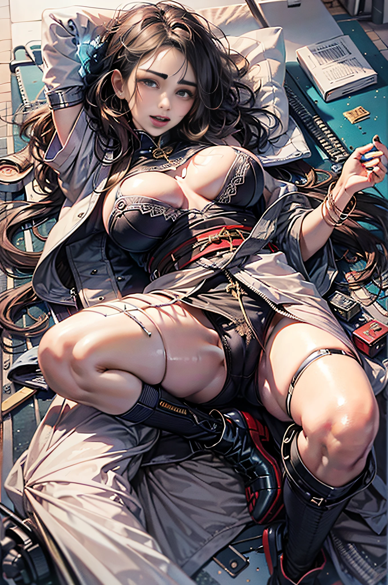 28 year old beautiful woman with attractive long black hair、Double eyelids、tthin eyebrows、Joyful face、One white see-through yukata with no pattern that sticks to bare skin、No Underwear、very large breast、Legs wide open so that the inside of the thigh is visible、The color and shape of the tip of the chest is visible 、You can see the color and shape of the areola、Looks a lot of pubic hair、The entire chest shows through、Lie on the bed with your hands stretched above your head、