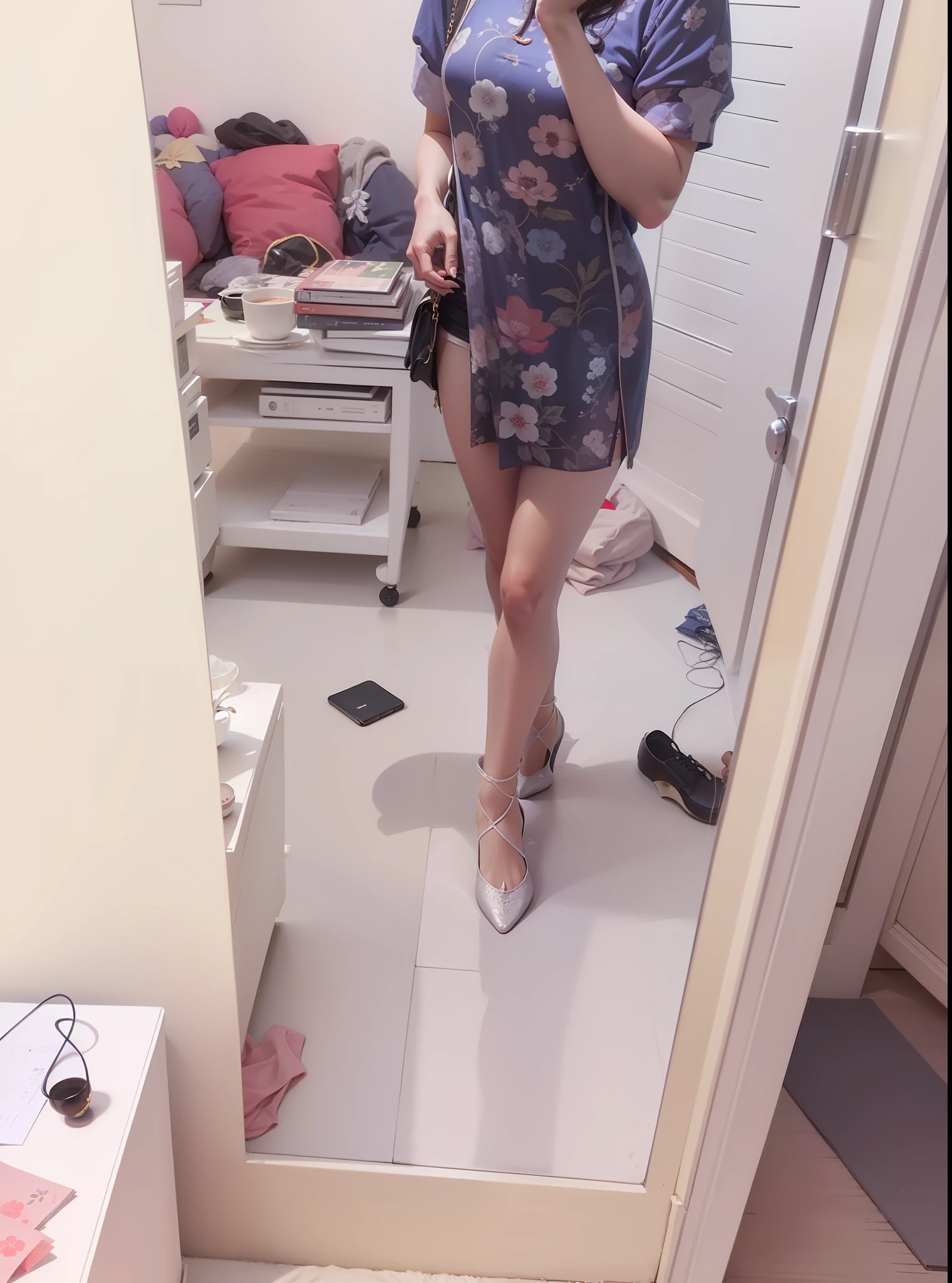 Chinese woman in low-cut outfit