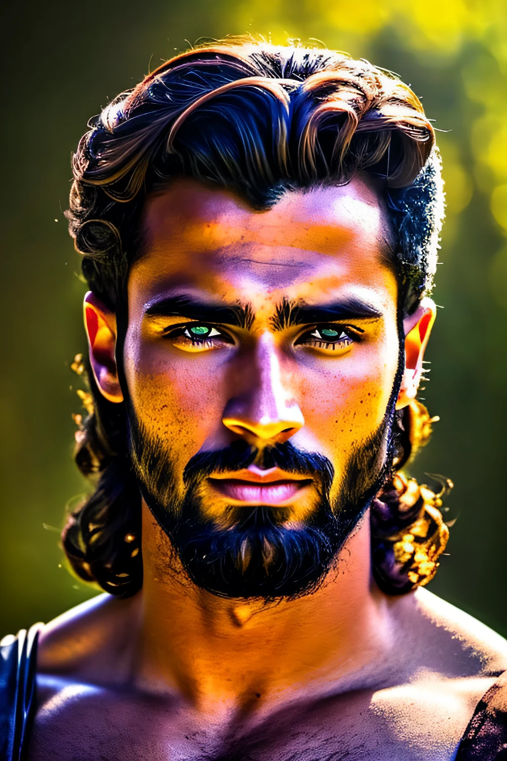 Gigachad gonzalo gubero bobadilla musculoso com cara de shakira, Guerreiro romano ma imagem, sensual, foto digital lindo, foto digital impressionante, Portrait of bust cinematic photo, lindo render 3d, Retrato CGSOCIETY, olhos azuis, sobrancelhas marcantes e rosto de cimento, pele de azeitona branca, pele bronzeada ao sol. Guerreiro grego semideus, Foto O Homem Sexy Bonito 4K, arafed handsome disney prince sexy com olhos verdes, foto digital ultra realista, foto digital fotorrealista, Estilo de arte fotorrealista, Pintura digital realista, arte digital linda --auto