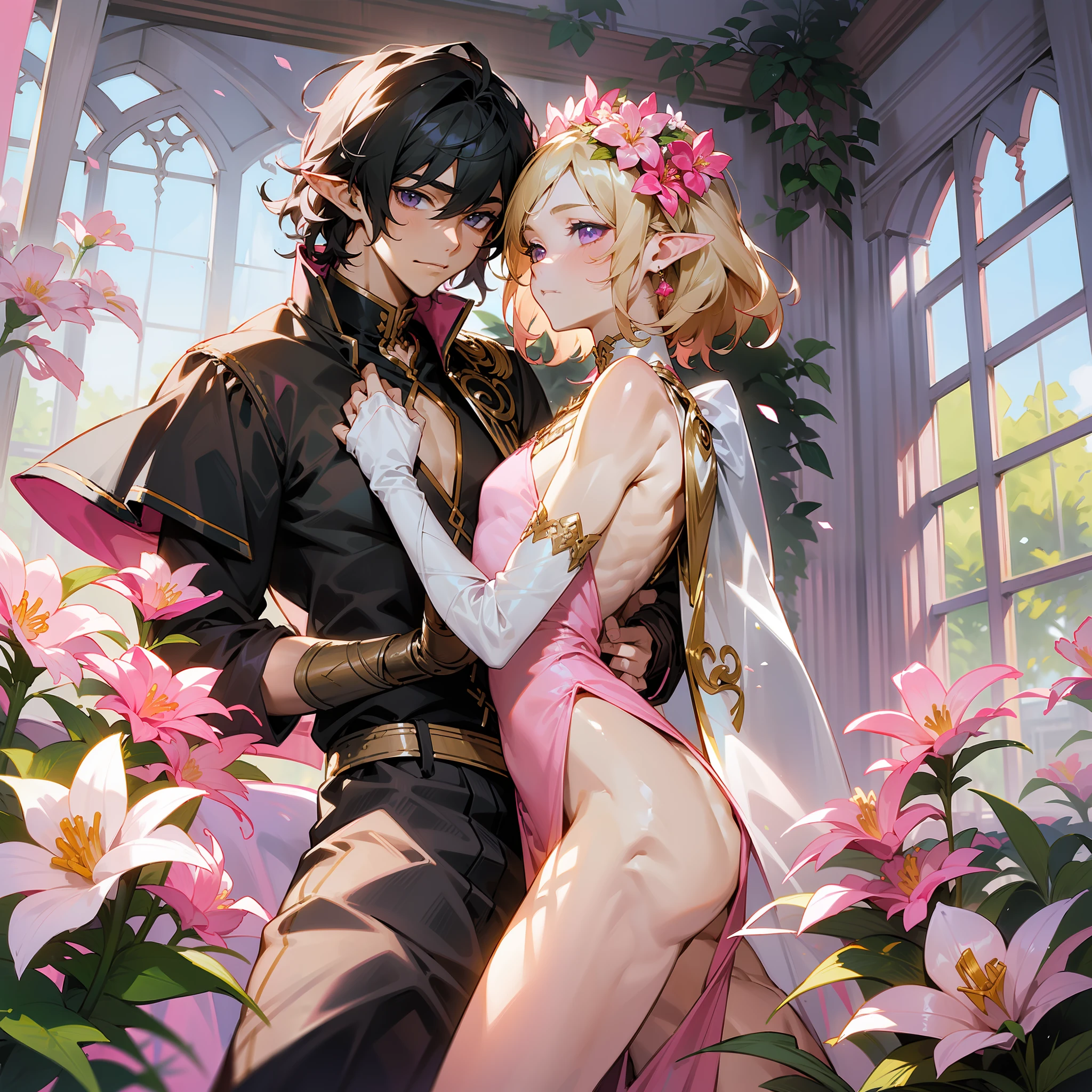 (((male))), (((flat chest))), very flat chest, (((continuation of the pink fabric))), continuation of the outfit, pink cloth