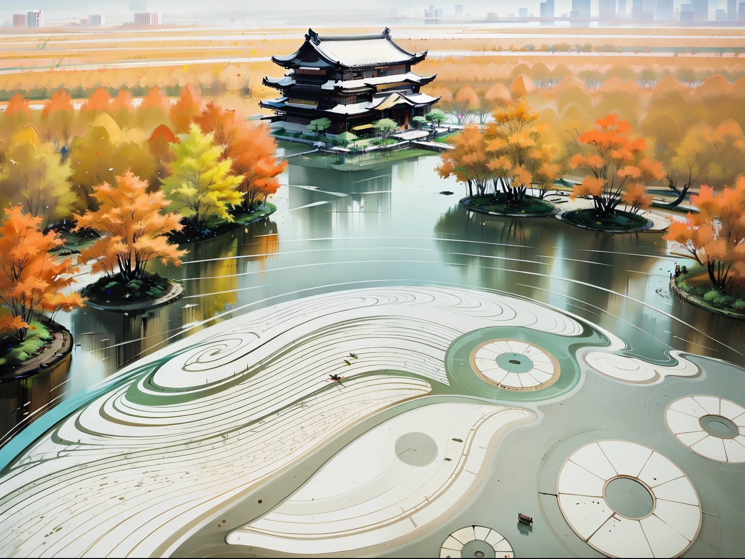Nanjing Government Building，Maple leaves，Modern building