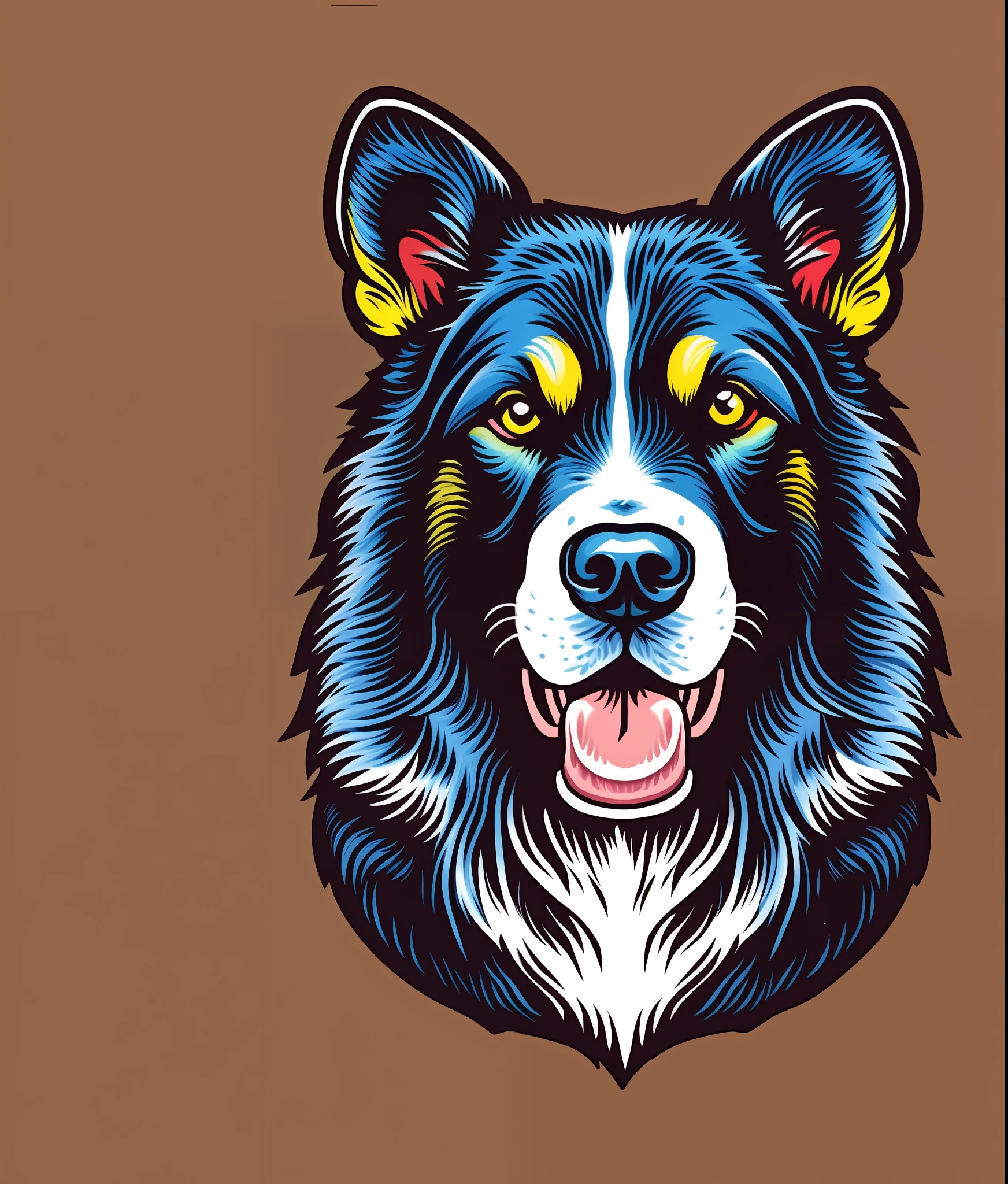 Dog、Playful dog、Thumbs up、Mystical thriller、colourfull、Vintage style、(tshirt design)、Masterpiece realistic volumetric light