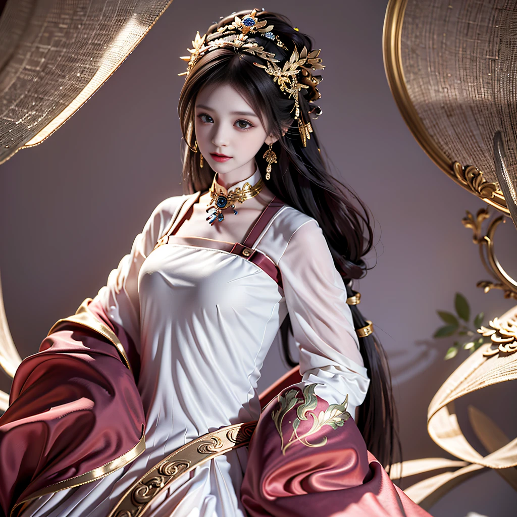 Araffe woman in a white dress and a gold crown - SeaArt AI