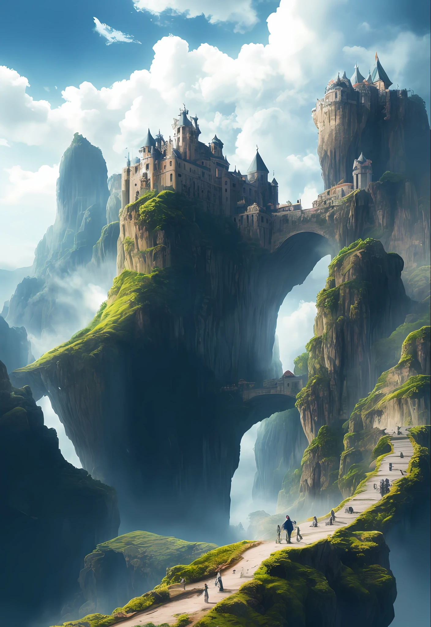 A forbidden castle high up in the mountains, pixel art, (intricate details:1.12), hdr, (intricate details, hyperdetailed:1.15), (natural skin texture, hyperrealism, soft light, sharp:1.2), game art, key visual, surreal, rutkowski, intricate digital art, soothing tones, (cartoon:0.3), (art:1.4), epic realistic, faded, neutral colors, (hdr:1.4), (muted colors:1.4), (intricate), (artstation:1.99), dramatic, intricate details, (technicolor:0.9), detailed, intricate, cinematic, detailed