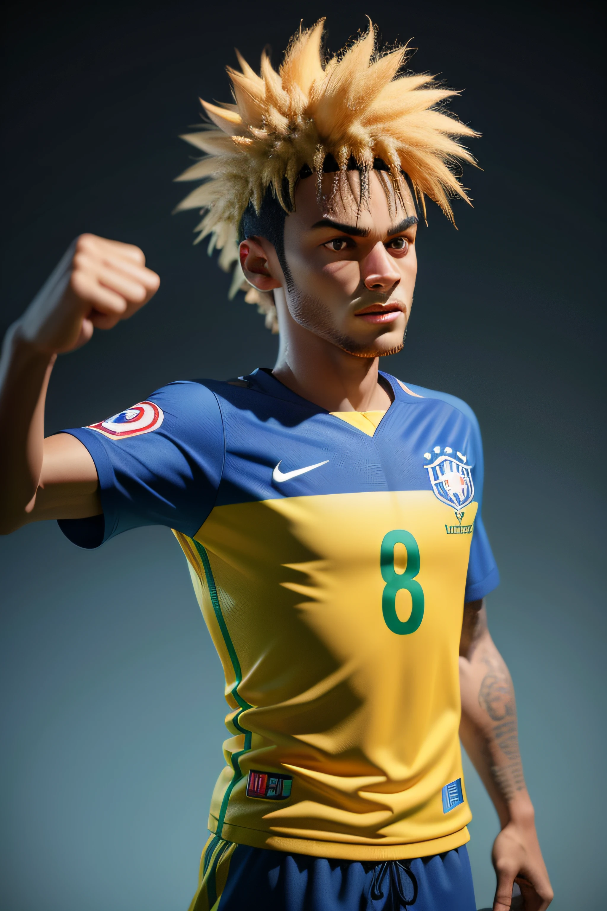 Jogador brasileiro Neymar Junior, 3D, 4K