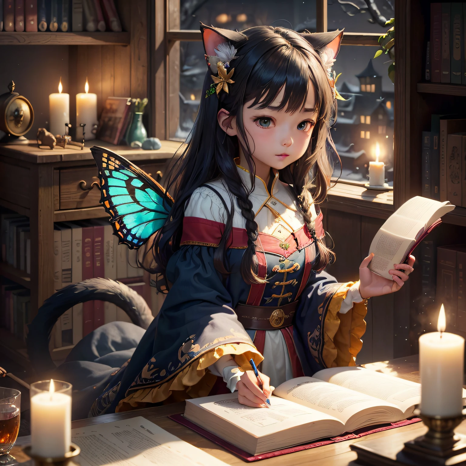 The hand holding the book