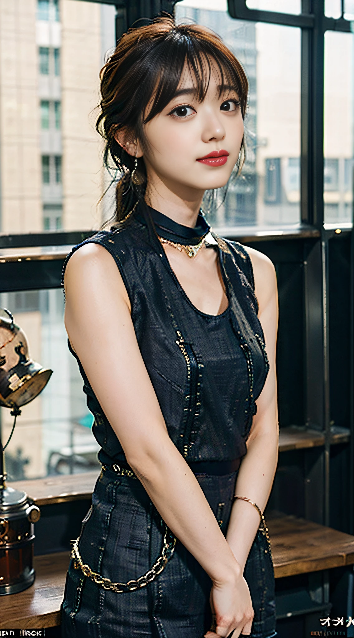 Haiyi - Robot
Wen Sheng diagram
13:14:30
Task ID:48436734718021
（（middlebreast，Tomboyish，small heads）），sunlights，rays of sunshine，（Well-defined abs：1.1），（perfect bodies：1.1），（Short wave hair：1.2），auburn hair，neckwear，chain，Full body photo，crowding street，wearing a black tank top，jean jacket，（（shorter pants）），（极其细致的CG 8k壁纸），（Extremely refined and beautiful），（tmasterpiece），（best qualtiy：1.0），（超A high resolution：1.0），beautiful light up，perfect lightning bolt，realistic shaded，[A high resolution]，Delicate skin，ultra - detailed