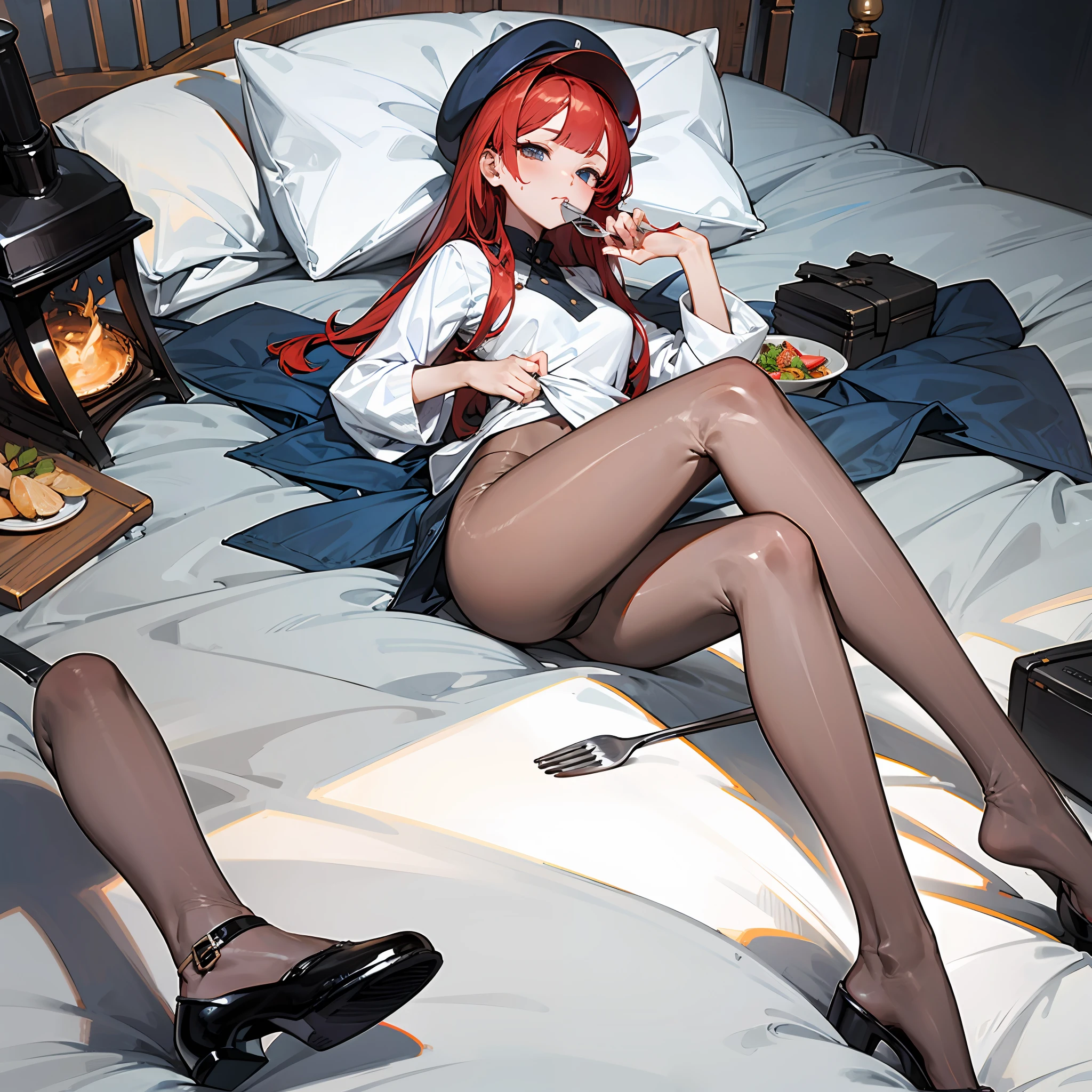 Kizi,redheadwear,black lence stockings,seductiv,比基尼,Fork the legs,White liquid