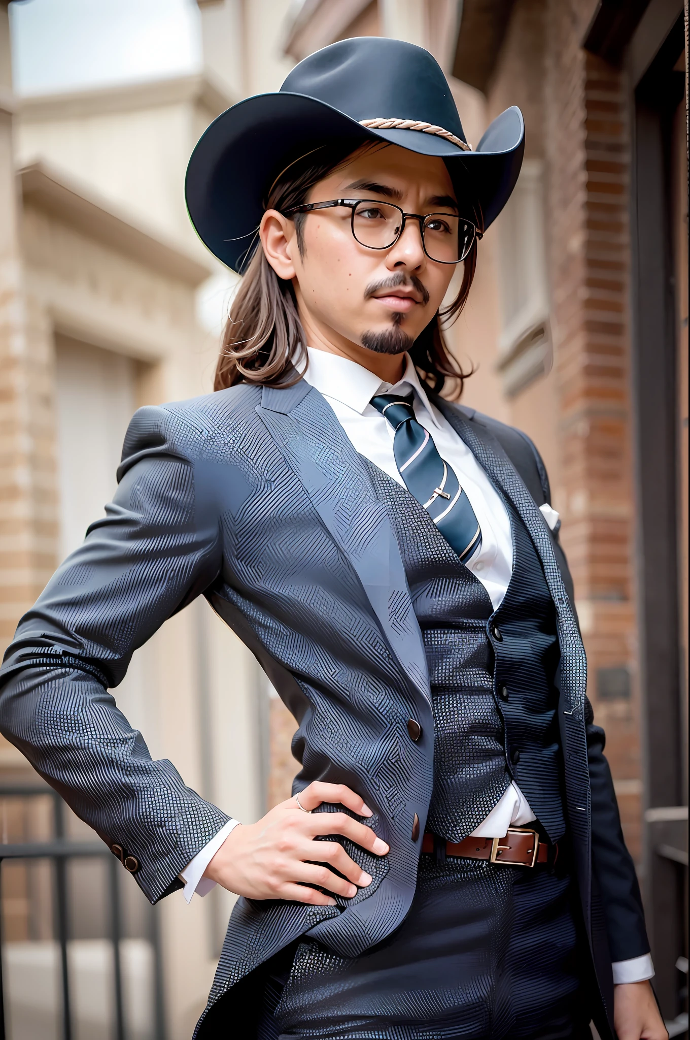 (Cowboy Shot), SFW, (masutepiece), (Best Quality:1.0), (超A high resolution:1.0), Detailed Eye Breaking Ton Rack Lock , Suit, Formal, tailcoat, neck tie, Adjustment tie break party, Gorgeous View