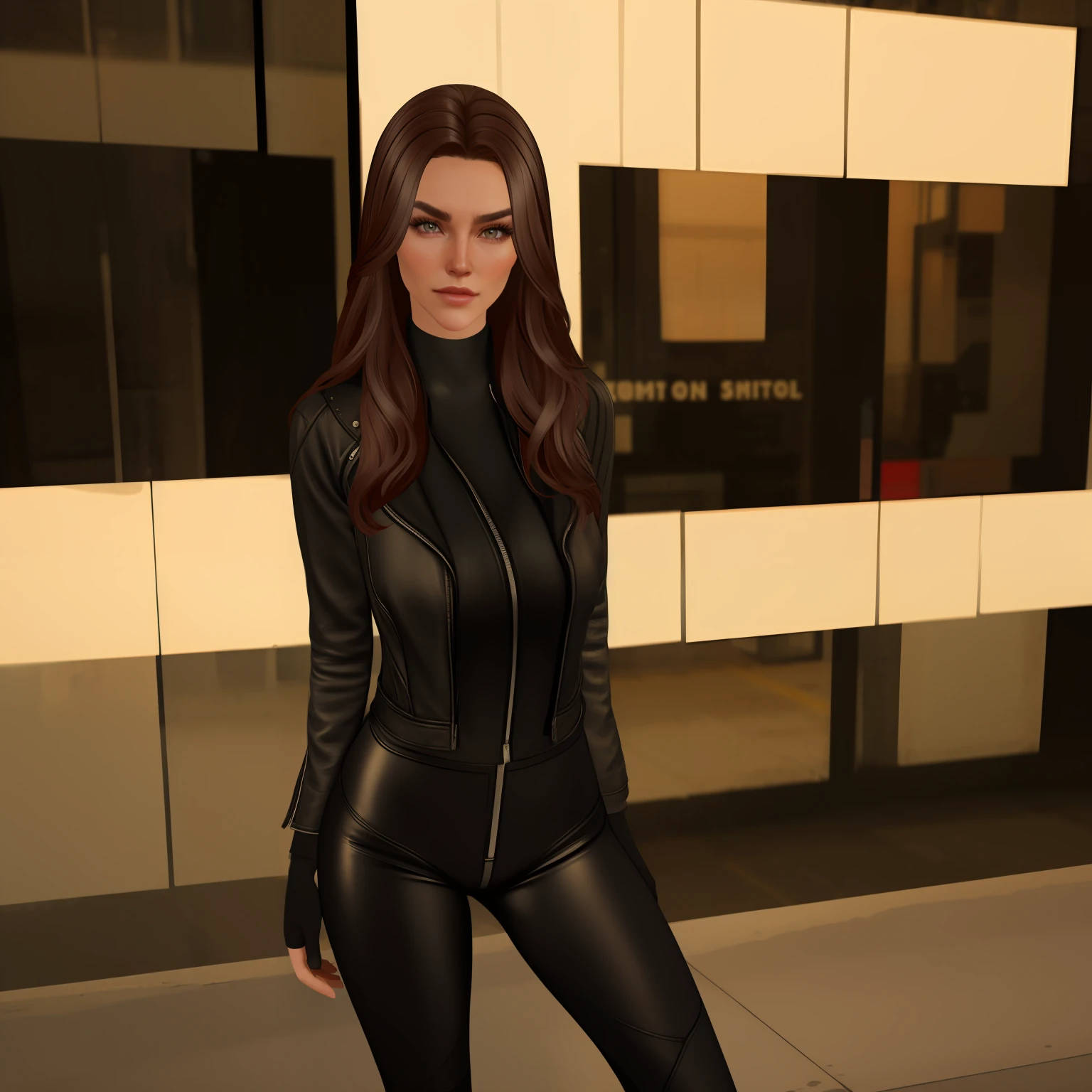 realistic portrait of very beautiful girl, a young supermodel girl, asian market backgroud, shop neon signs, night city lights, green eyes, full body photo, photo realistic, perfect fitness body, long legs, beautiful perfect symmetrical face, expressive eyes, doe eyes, high cheekbones, long hair, long beautiful flowing ink like hair, delicate makeup, aperture 1. 8, bokeh, lens flare, melancholy expression, extradimensional, ultra hd, hdr, 8k, cinematic lights, extremely high details, asian market backgroud, shop neon signs, night city lights