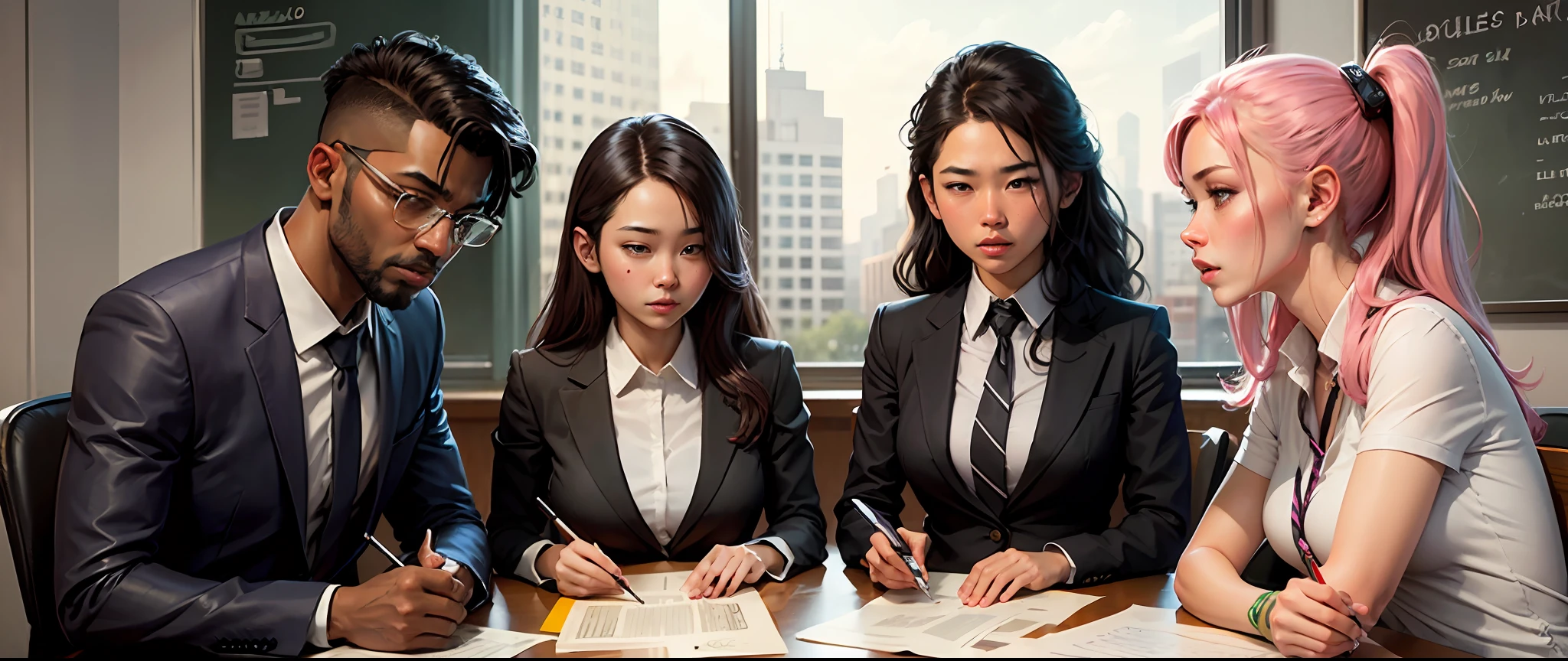 Job Interviews for Students、Comic book style --auto
