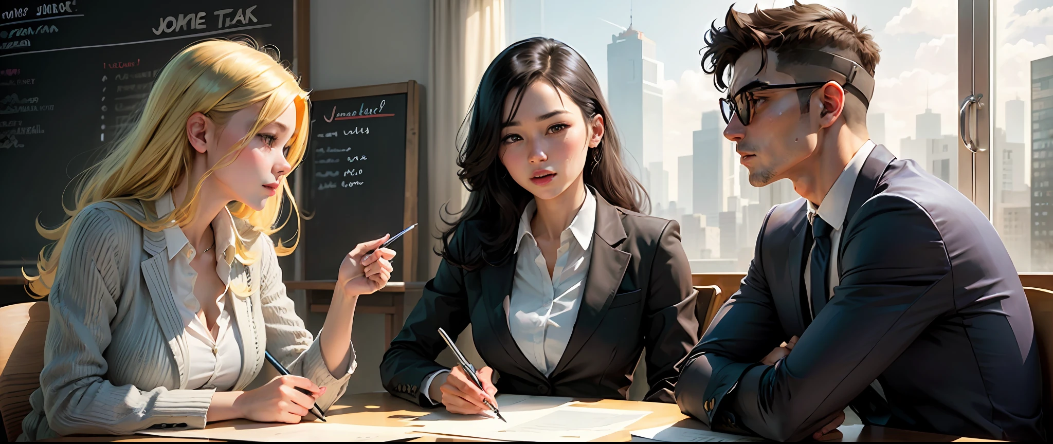 Job Interviews for Students、Comic book style --auto