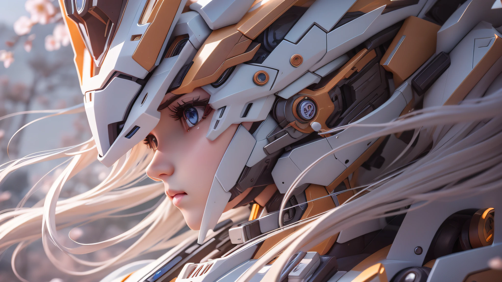 Delicate side face,Deep eyes,Thick mecha style and delicate face