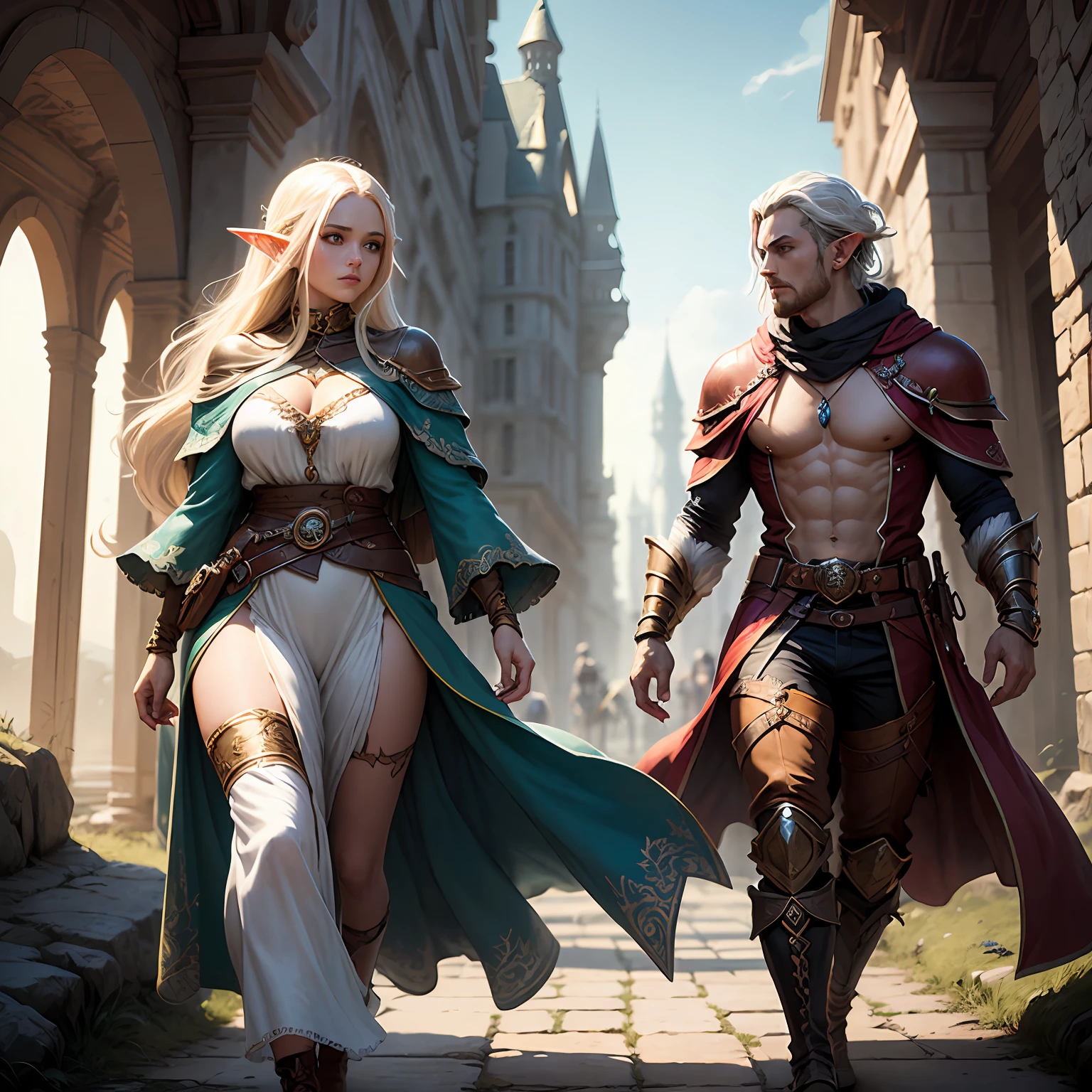Both covers possess magical characteristics that align with the distinct abilities and personalities of the human mage and the elf mage, providing them with protection, power and a unique touch of style on your journeys through mystical and dangerous lands. --auto
