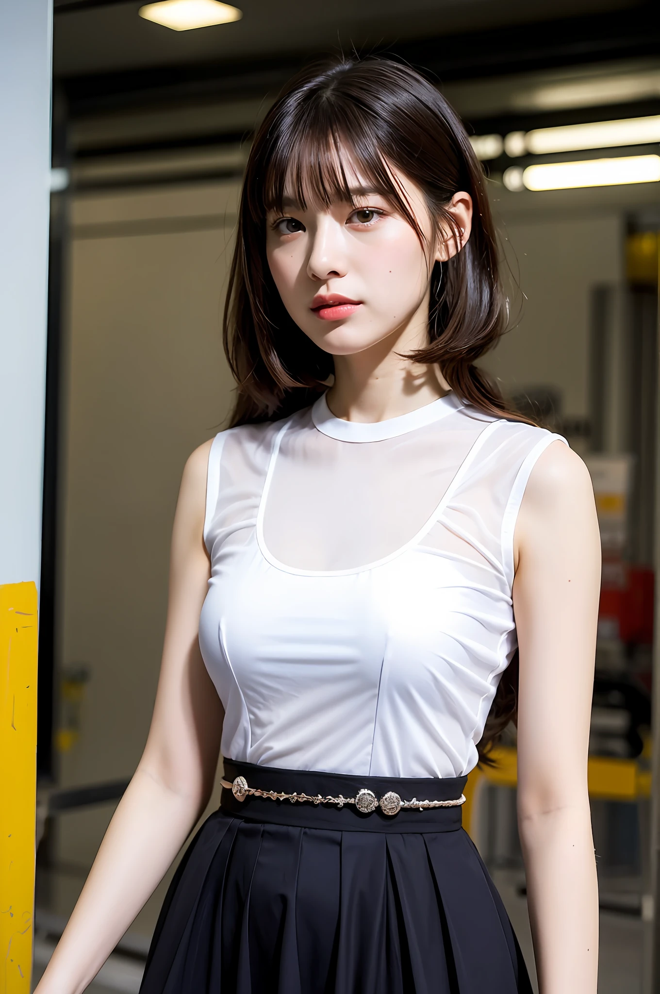 Mini retro dresses、sleeveless、see -through、
