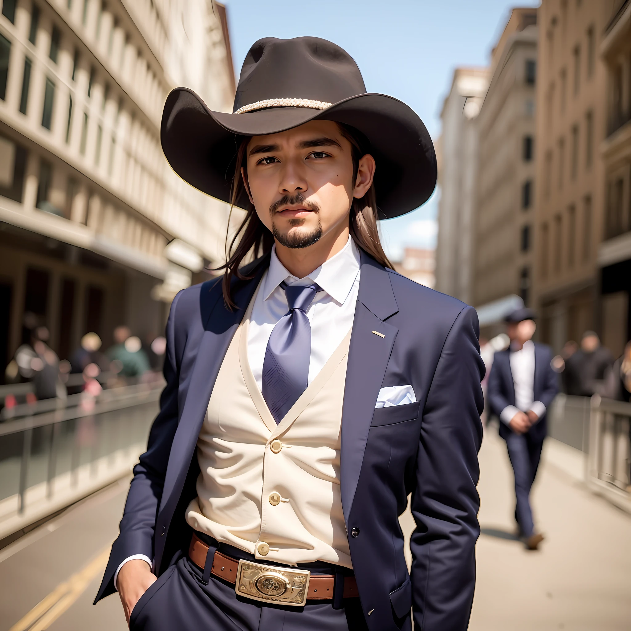 (Cowboy Shot), SFW, (masutepiece), (Best Quality:1.0), (超A high resolution:1.0), Detailed Eye Breaking Ton Rack Lock , Suit, Formal, tailcoat, neck tie, Adjustment tie break party, Gorgeous View, racecourse