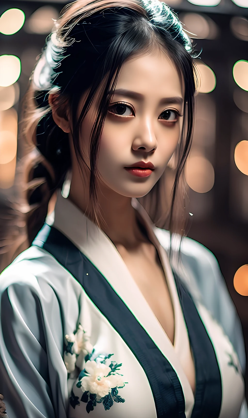 best quality, masterpiece, highres, wuxia 1girl, china dress, super Beautiful face, super beautiful eye, super beautiful hair
