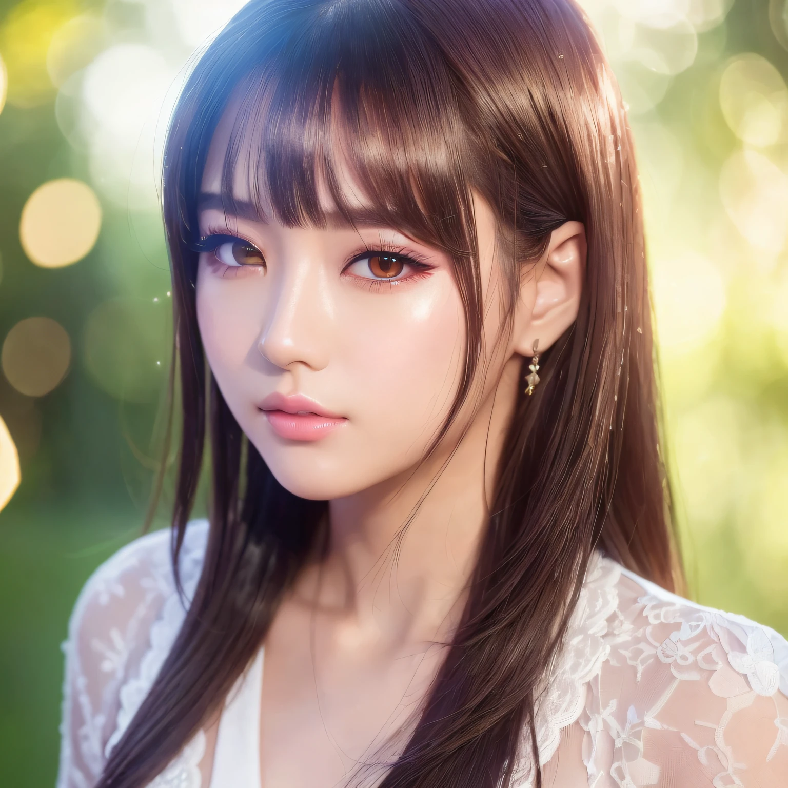 (8k, RAW photo, photorealistic:1.25) ,( lip gloss, eyelashes, glossy finish, glossy skin, best quality, super high resolution, depth of field, chromatic aberration, caustics, wide light, natural shadow, Kpop idol) look with serenity and goddess-like bliss to the spectators, --auto