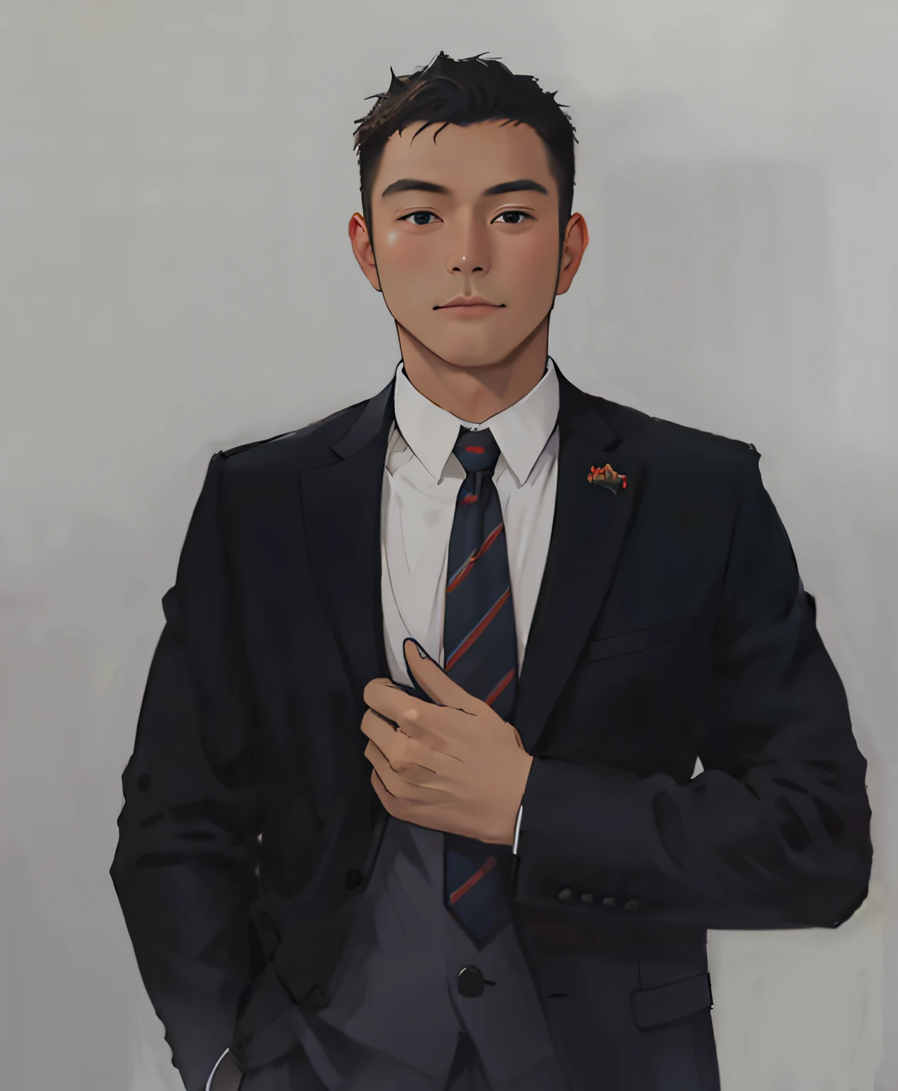 Man in suit and tie poses for a photo,