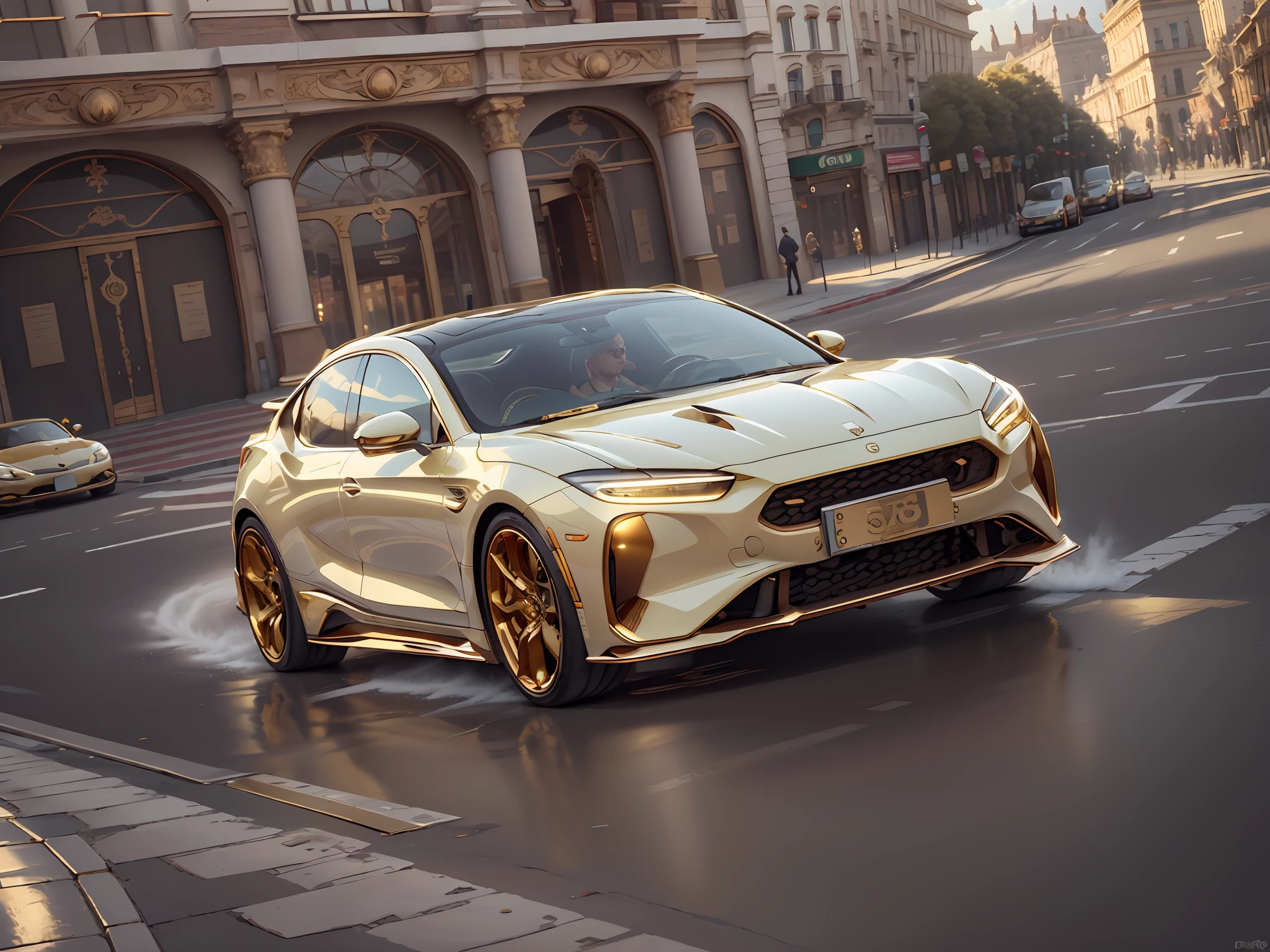IvoryGoldAI luxury car in streets