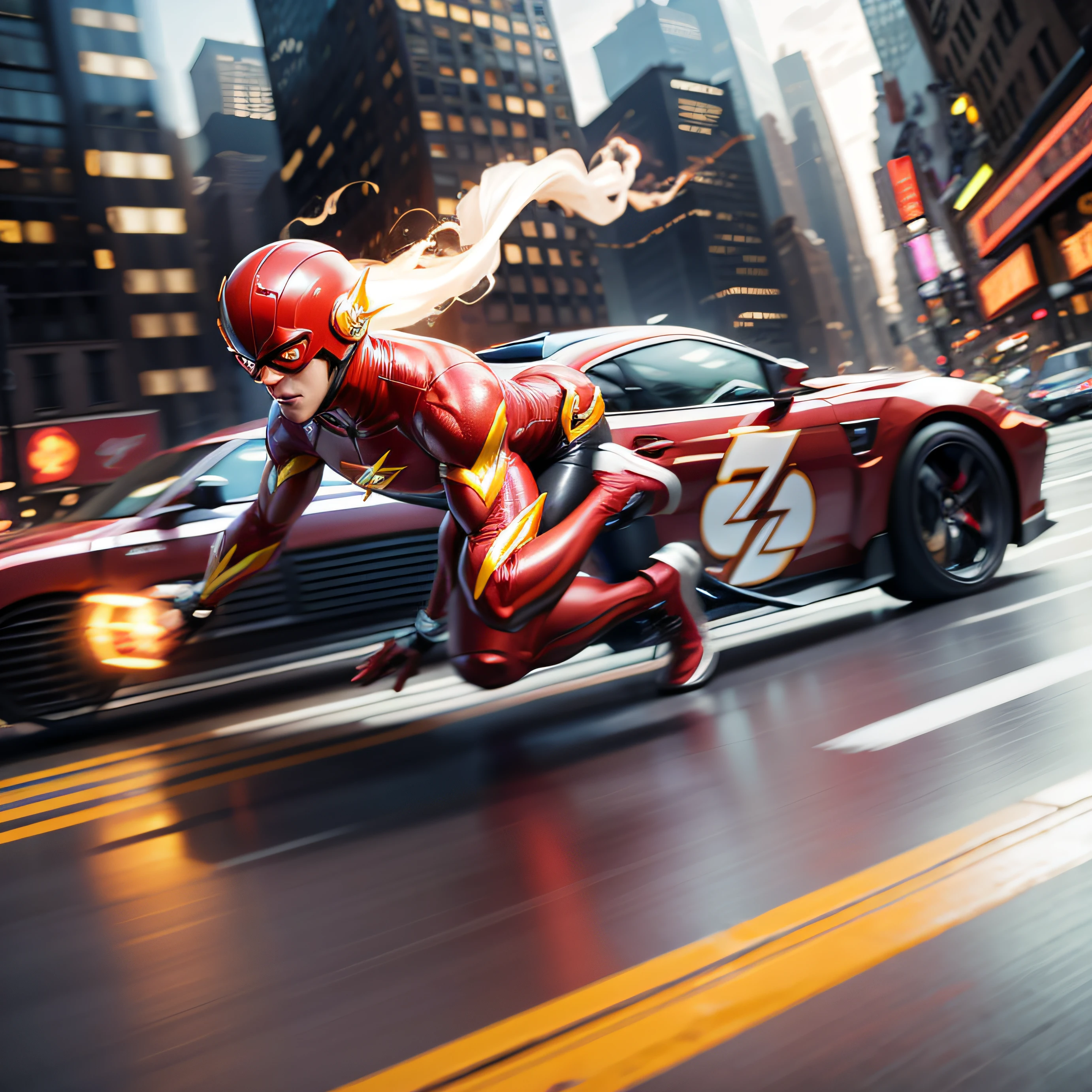 Flash runs through New York City at high speed --auto
