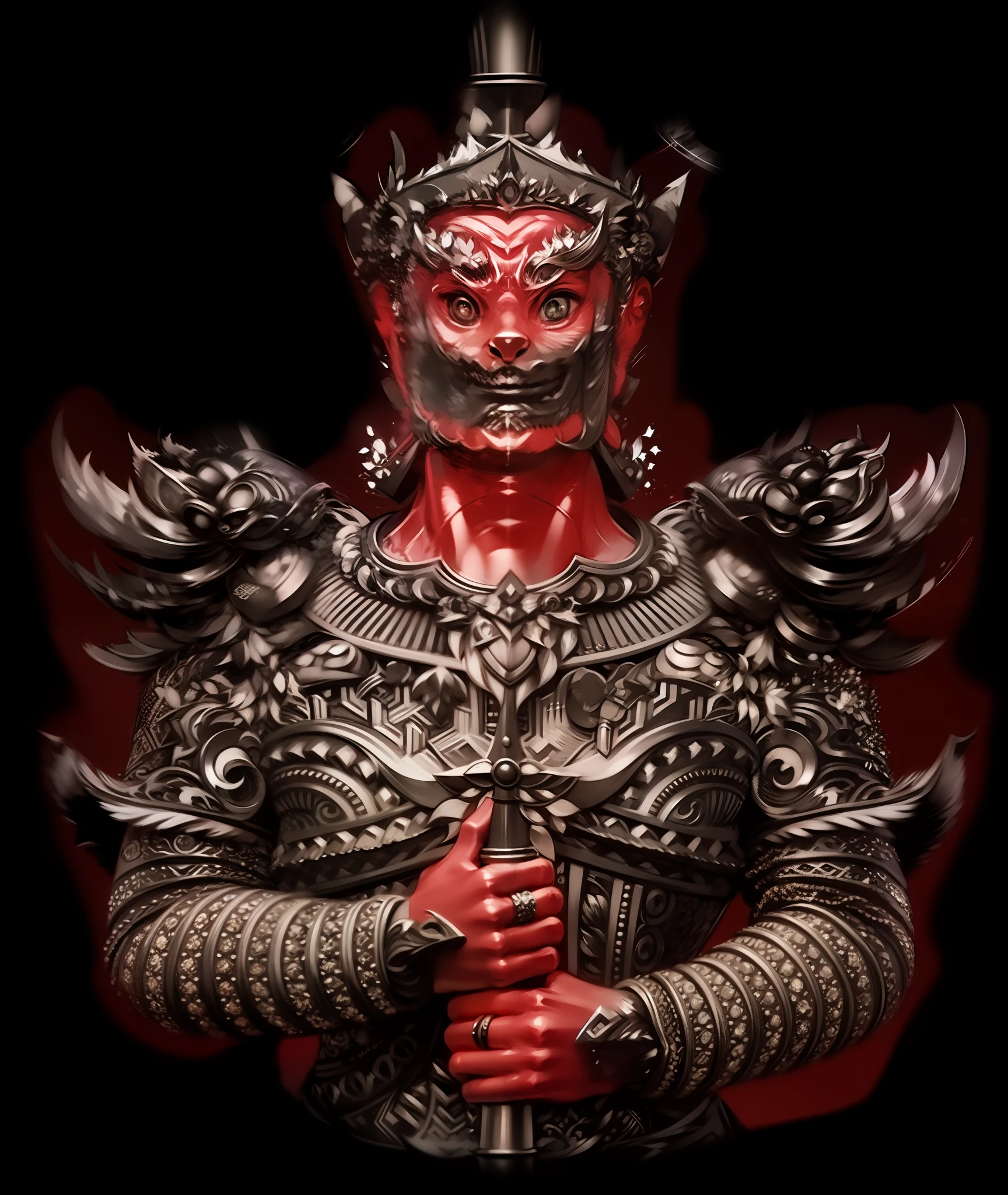 Tossakan kneels in prayer.