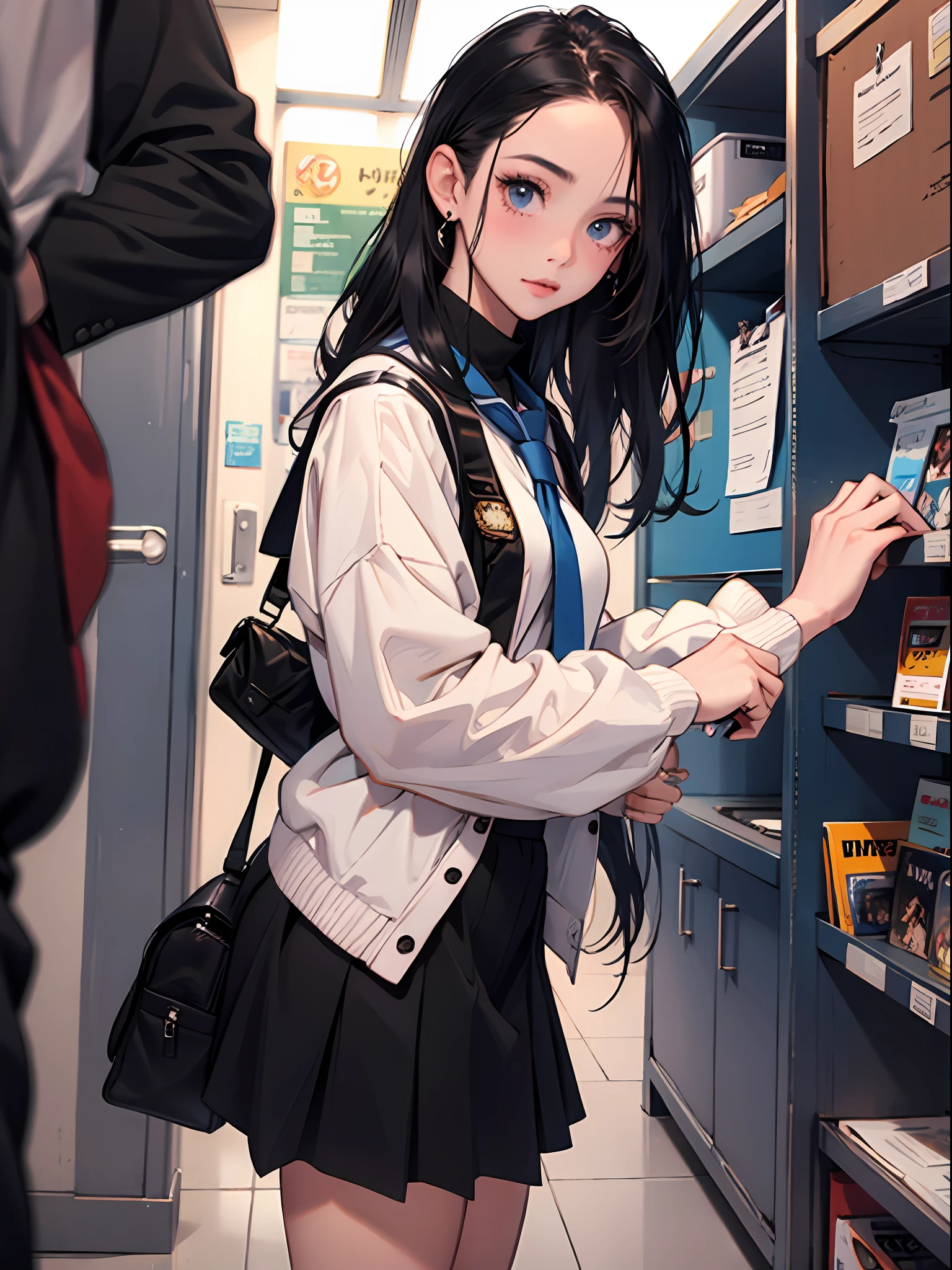 15 year old young girl : 1.3, long black hair: 1.2, Casual wear: 1.2, Daytime: 1.2,In the school campus: 1.2,Wearing school uniform:1.2, Film lighting, Surrealism, UHD, ccurate, Super detail, textured skin, High detail, Best quality, 8k,