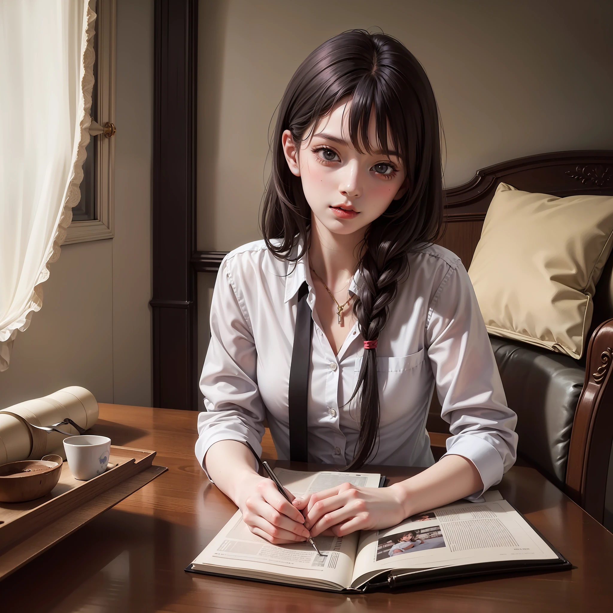1girll,sweet，schoolgirls，Official quality，Full of details，Light and shadow details，Comic style