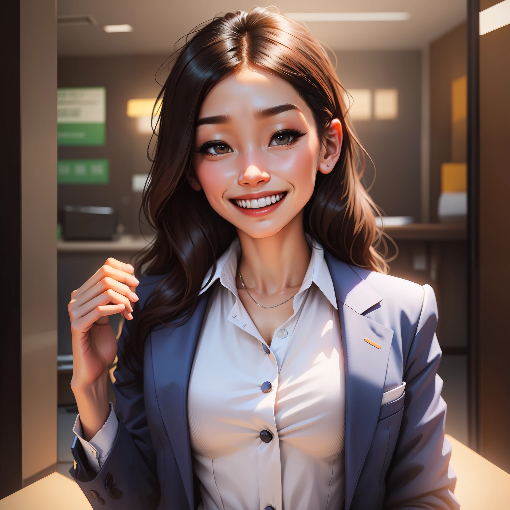 Answer job interviews with a smile、Wearing a suit