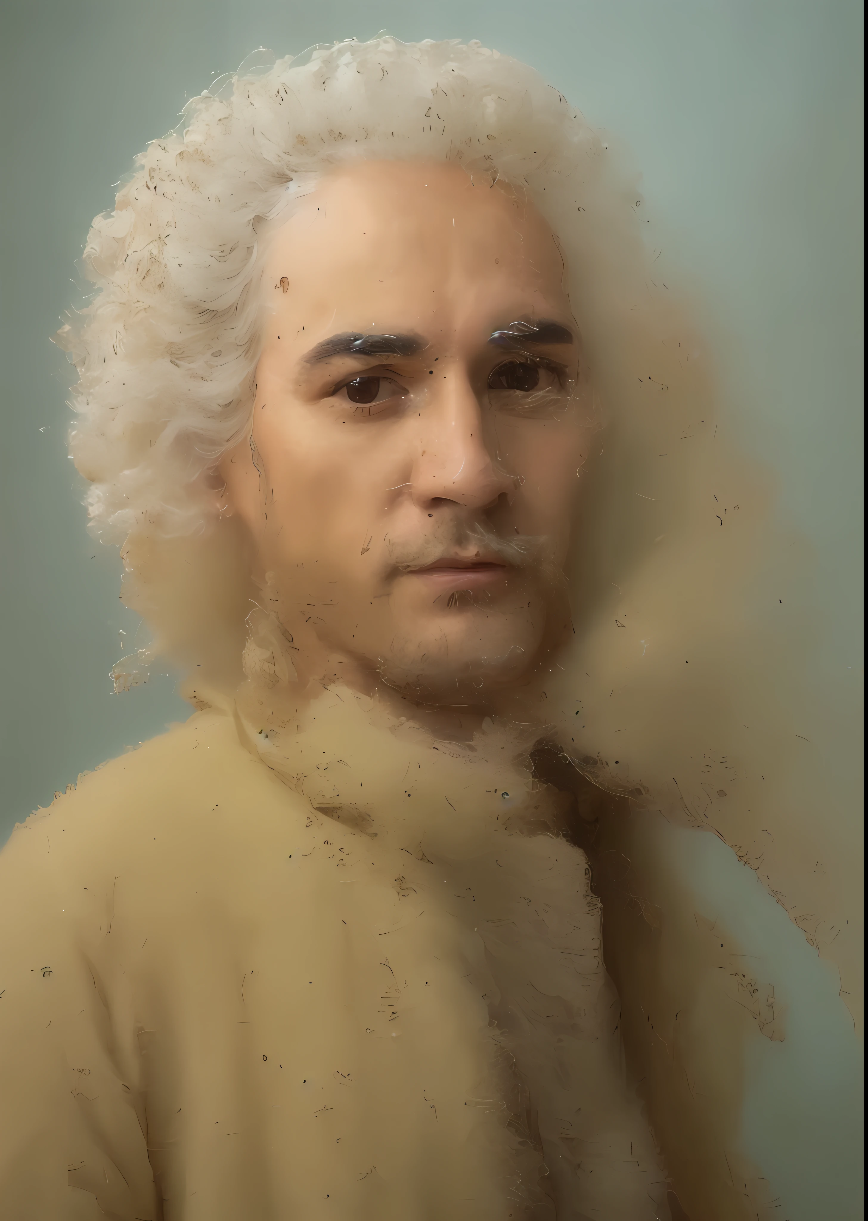 fotografia realista de um homem com um cabelo branco e uma jaqueta marrom, inspirado em jean jacques russeau Arte digital premiada, Energetic, (insanamente detalhado:1.5), 20 megapixels, Canon EOS R3 --auto