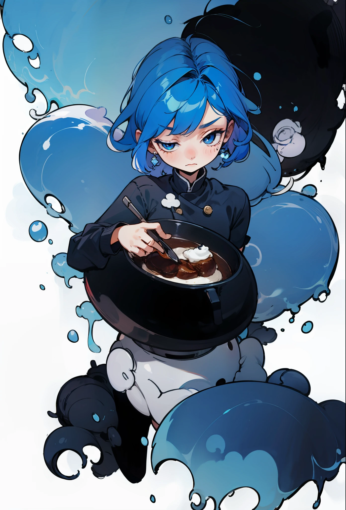 Blue hair, cook