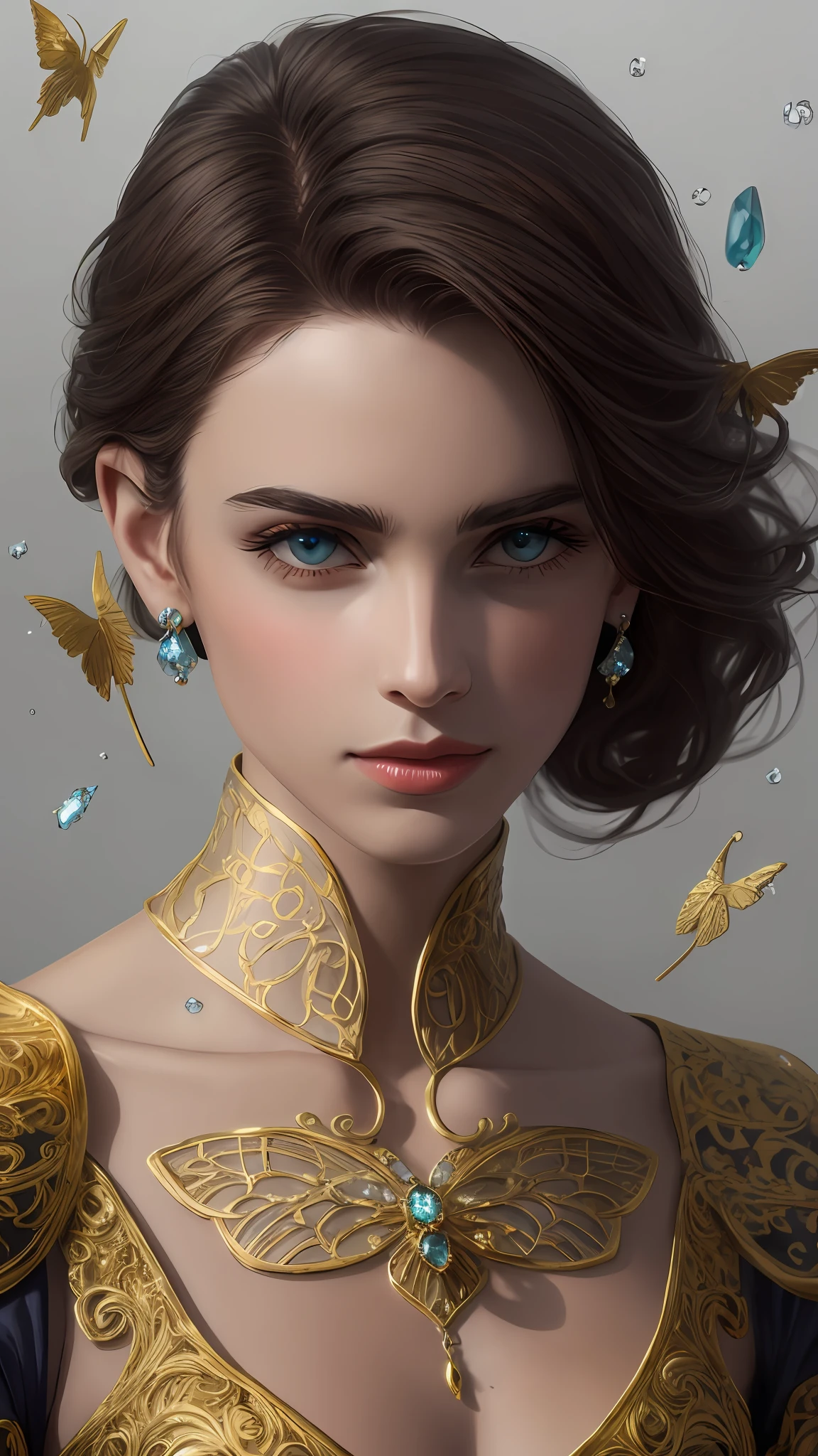 Earrings made of gold with blue stones