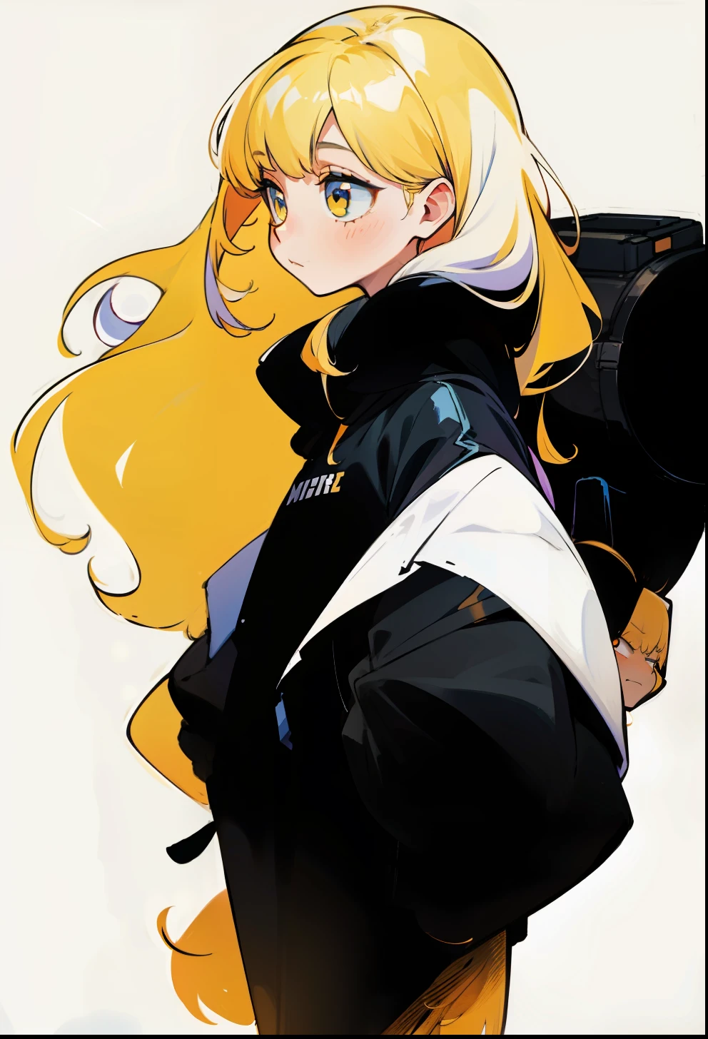 yellow hair, Long-haired, 1 girl in