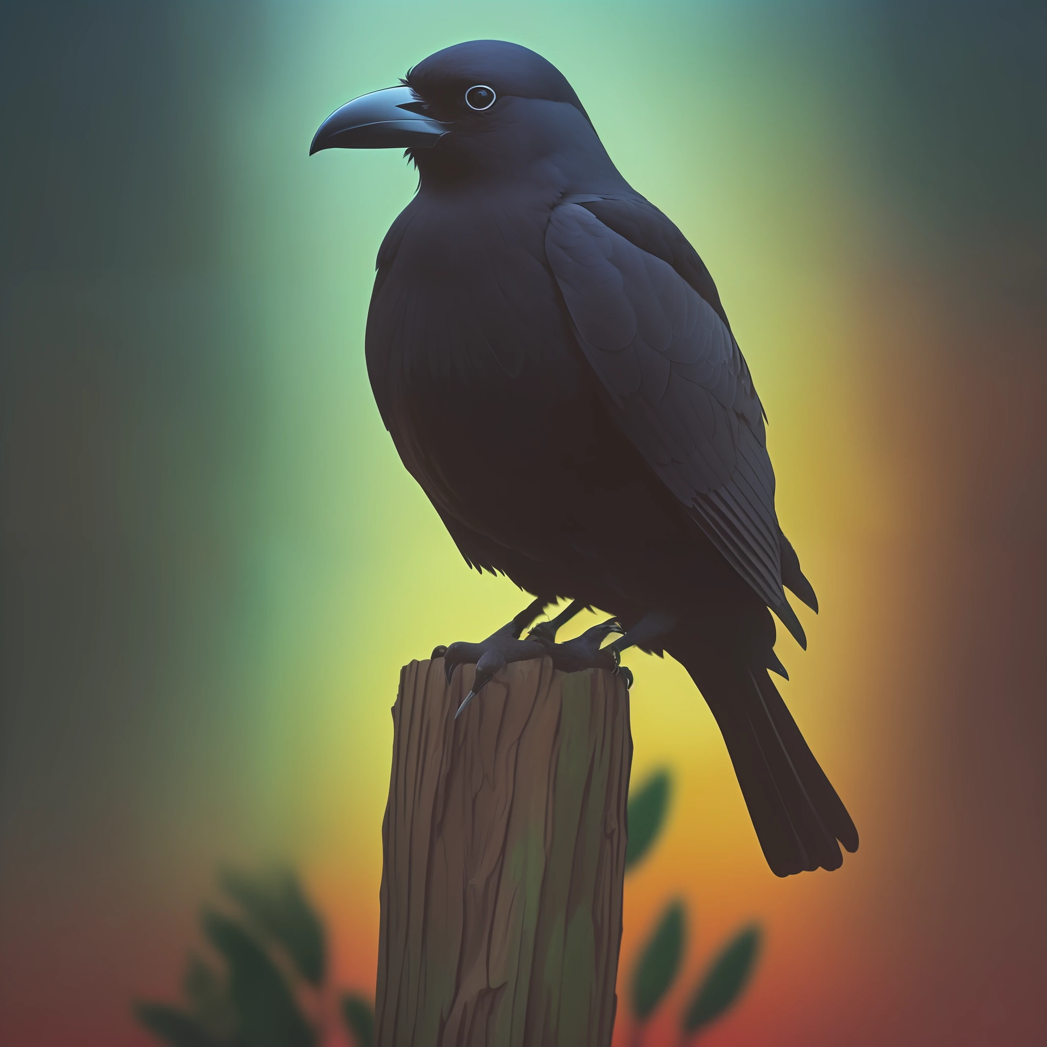 (("Please generate a photorealistic image of a crow captured with a Lomo LC-Wide 35mm camera. The crow should be depicted in flight or perched on a tree branch, with feathers and details of the beak and eyes visible. The image should have light leaks and be taken with Lomography Redscale XR 50-200 35mm film with the settings s 05 and c 15.

The overall style of the image should be realistic, but with a vintage and artistic look due to the camera and film used. The background should be a natural environment that complements the crow, such as a tree or sky. The image should be an (((Raw Photo))) to maximize realism.")))