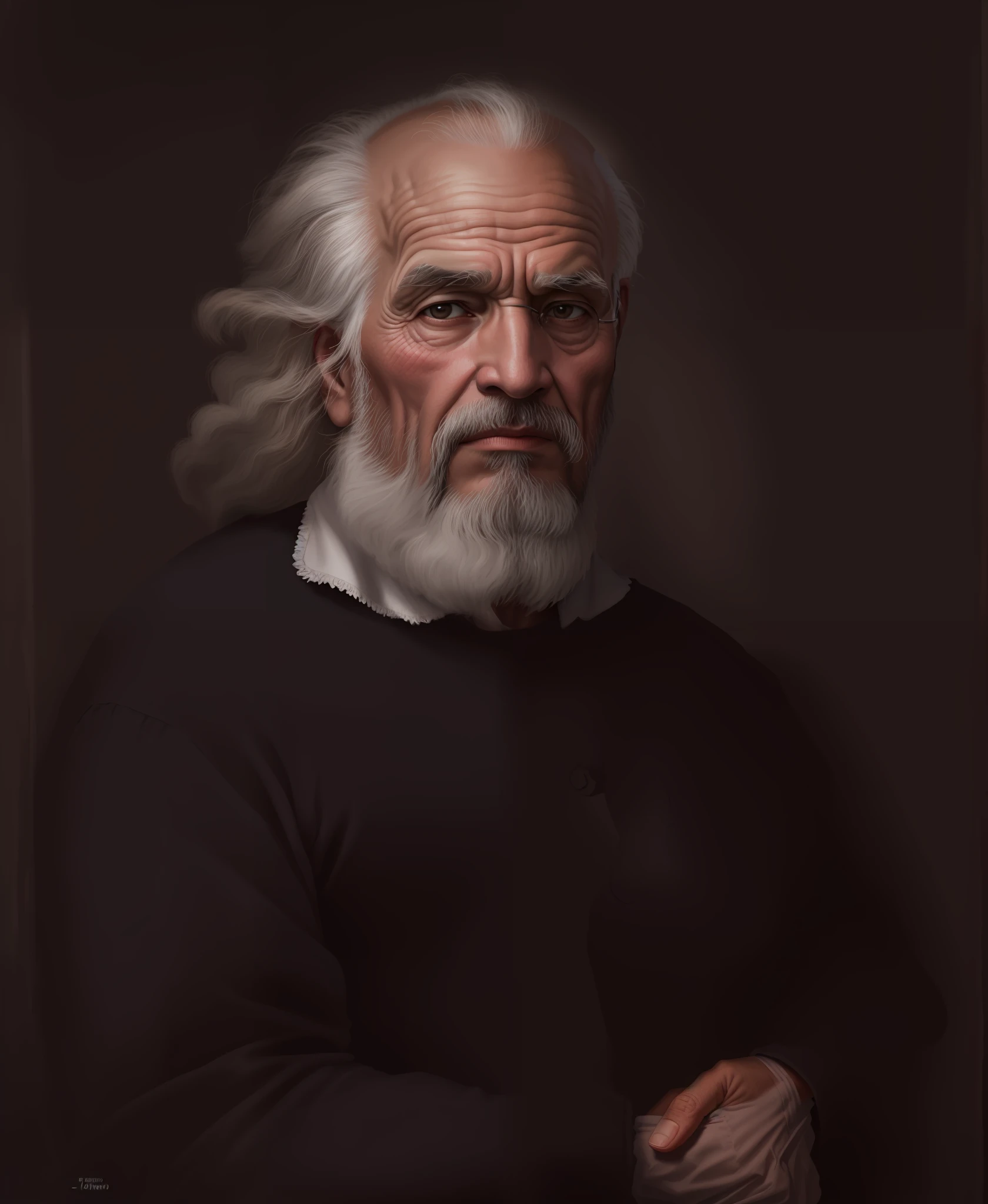 fotografia realista de homem branco, idoso, 60 anos, barba cavanhaque, Camisa Preta, careca, sem cabelo 19th century, Arte digital premiada, Energetic, (insanamente detalhado:1.5), 20 megapixels, Canon EOS R3