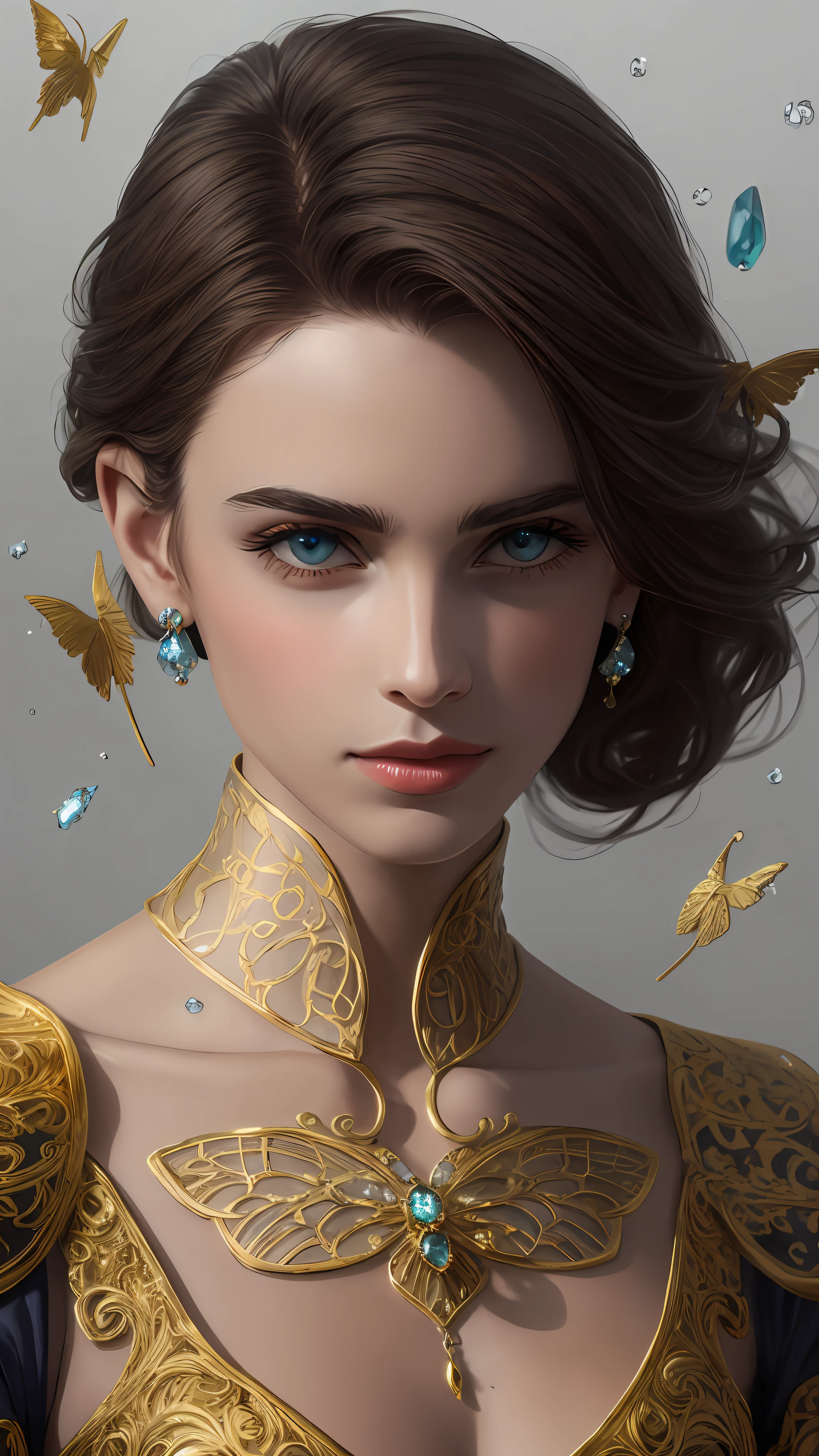 Earrings made of gold with blue stones