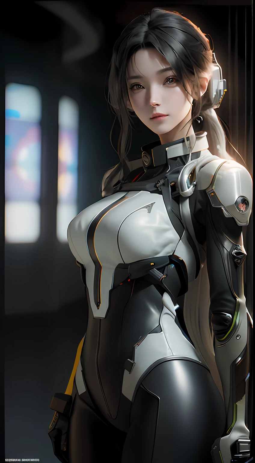 ((Best quality)), ((masterpiece)), (detailed:1.4), 3D, an image of a beautiful cyberpunk female,HDR (High Dynamic Range),Ray Tracing,NVIDIA RTX,Super-Resolution,Unreal 5,Subsurface scattering,PBR Texturing,Post-processing,Anisotropic Filtering,Depth-of-field,Maximum clarity and sharpness,Multi-layered textures,Albedo and Specular maps,Surface shading,Accurate simulation of light-material interaction,Perfect proportions,Octane Render,Two-tone lighting,Wide aperture,Low ISO,White balance,Rule of thirds,8K RAW,