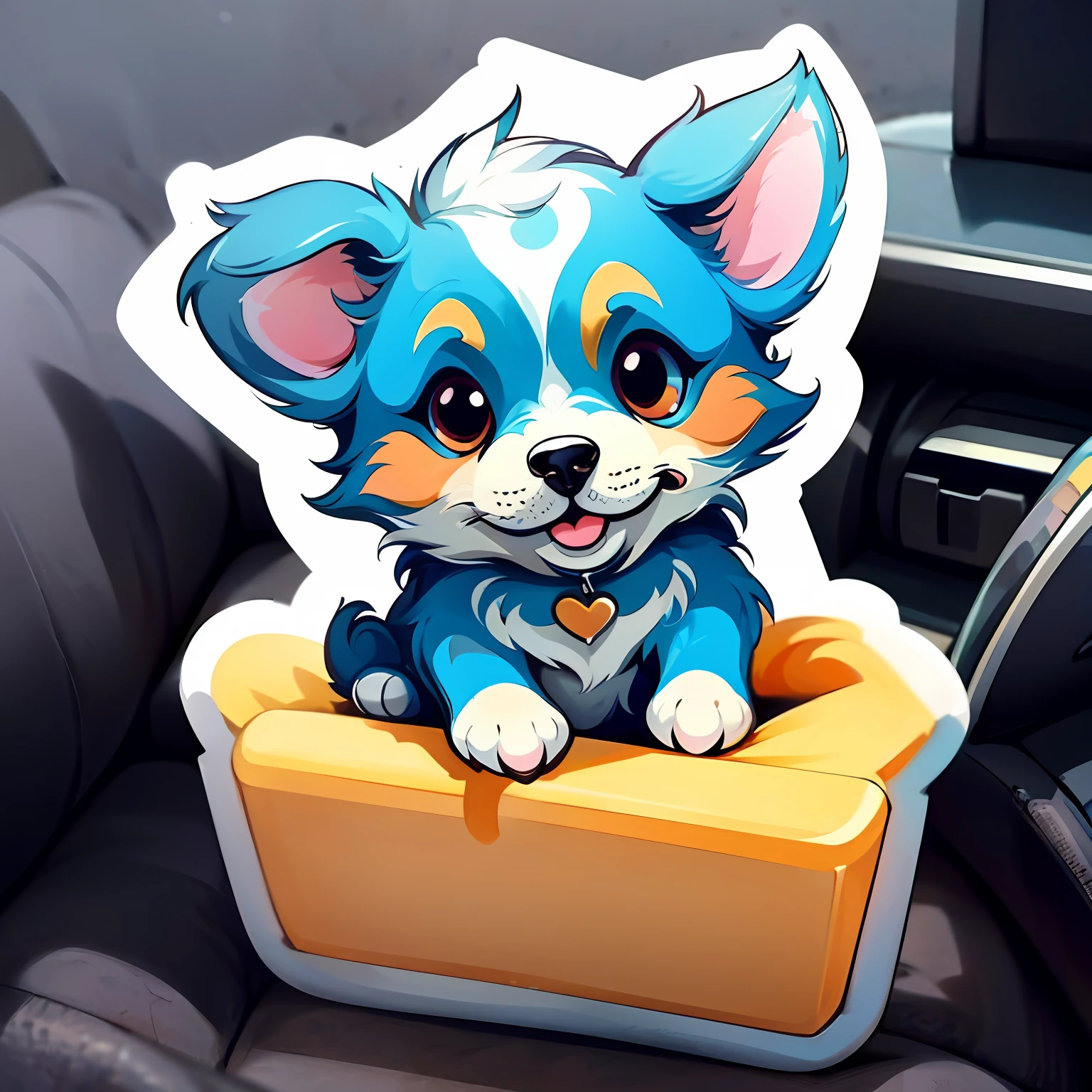 A logo　a Dog　cute little　a sticker --auto