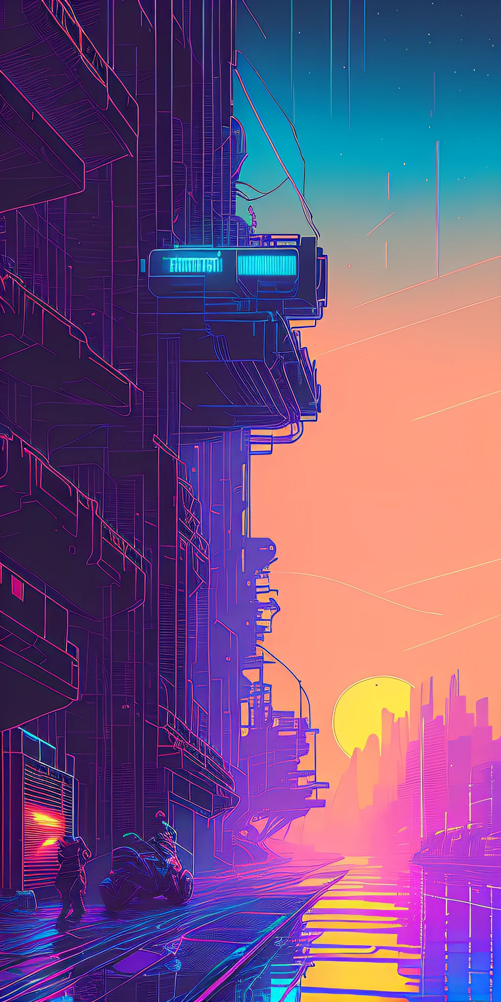 masterpiece, ultra detailed, (nvinkpunk:1.2) (snthwve style:0.8), anthro, lightwave, sunset, intricate