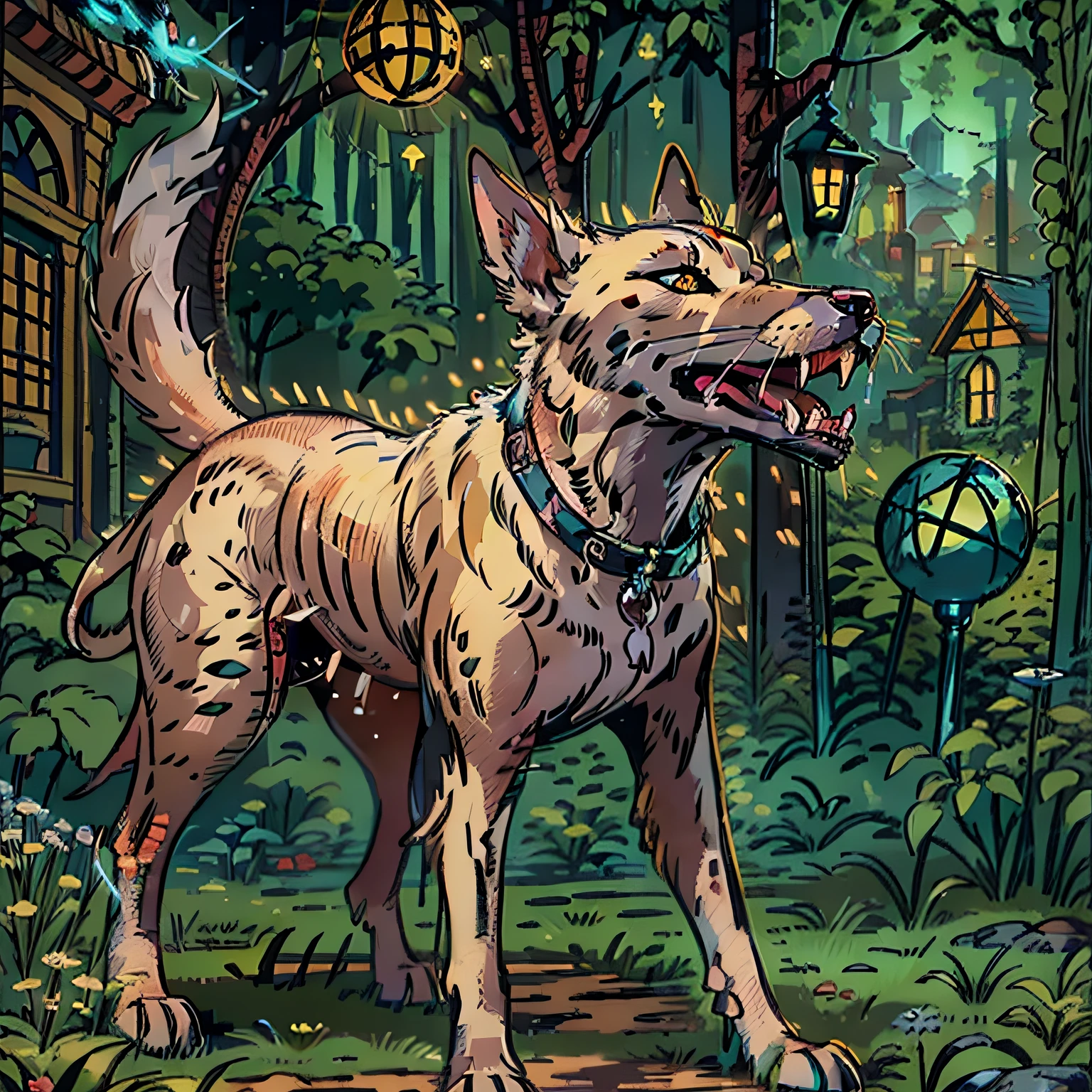 A blink dog takes its name from its ability to blink in and out of existence, a talent it uses to aid its attacks and to avoid harm. Blink dogs harbor a long-standing hatred for displacer beasts and attack them on sight.