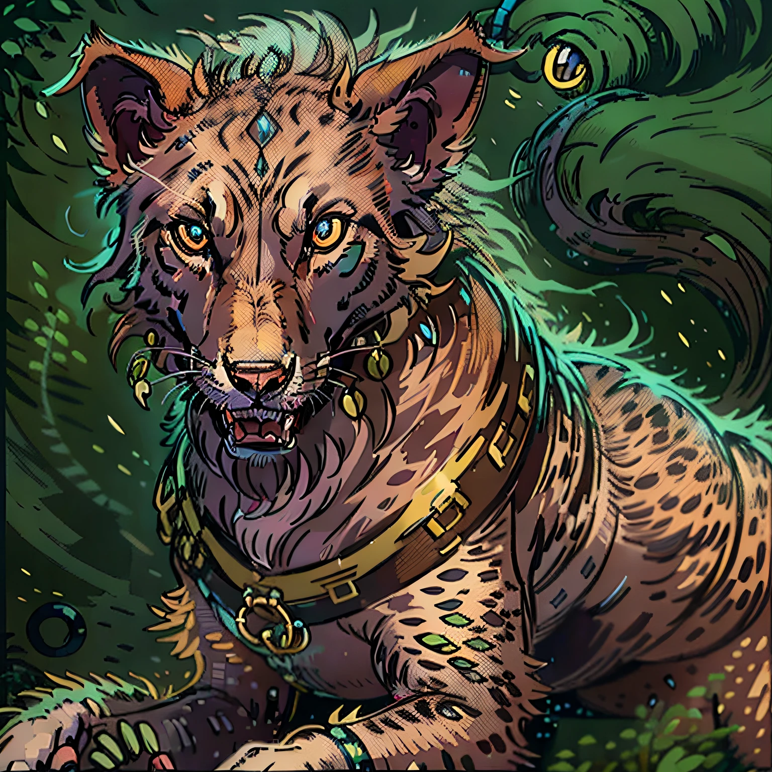 A blink dog takes its name from its ability to blink in and out of existence, a talent it uses to aid its attacks and to avoid harm. Blink dogs harbor a long-standing hatred for displacer beasts and attack them on sight.