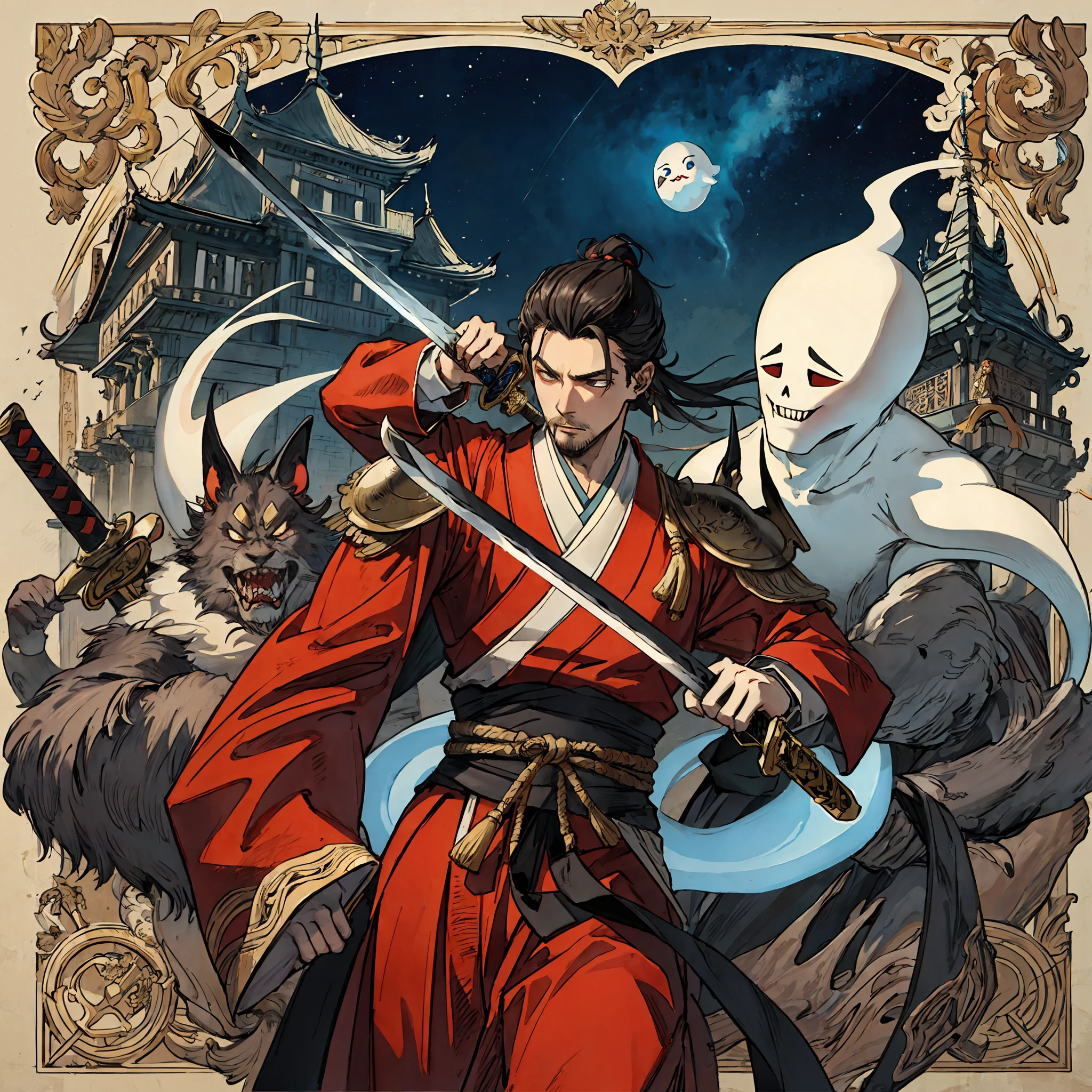(best qualtiy),Supreme Bone Heaven devoured the Demon Duke Dongdi,Ghost people,The art of fighting,clutching a sword,Oriental Castle,the phantom