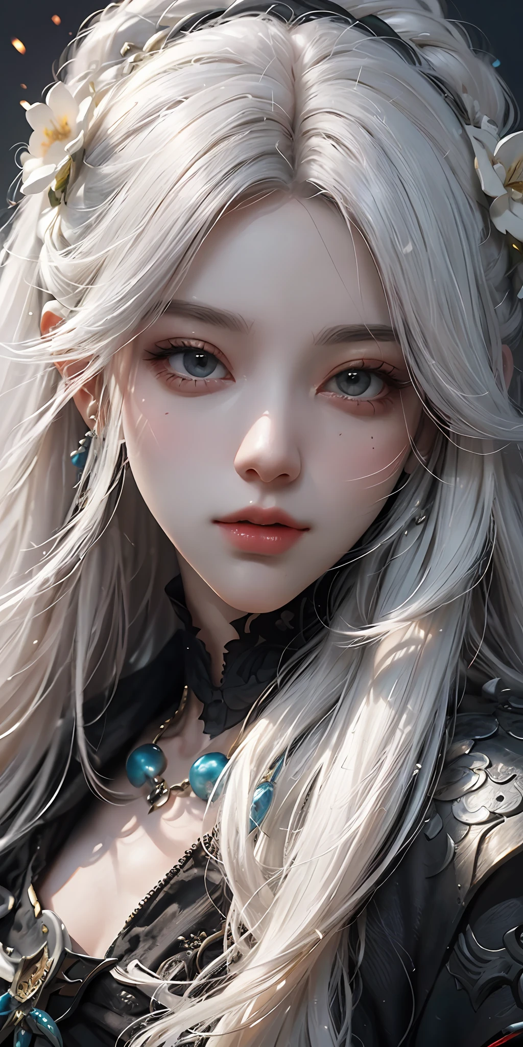 a close up of a woman with white hair and a white mask, beautiful character painting, guweiz, artwork in the style of guweiz, white haired deity, by Yang J, epic exquisite character art, stunning character art, by Fan Qi, by Wuzhun Shifan, guweiz on pixiv artstation