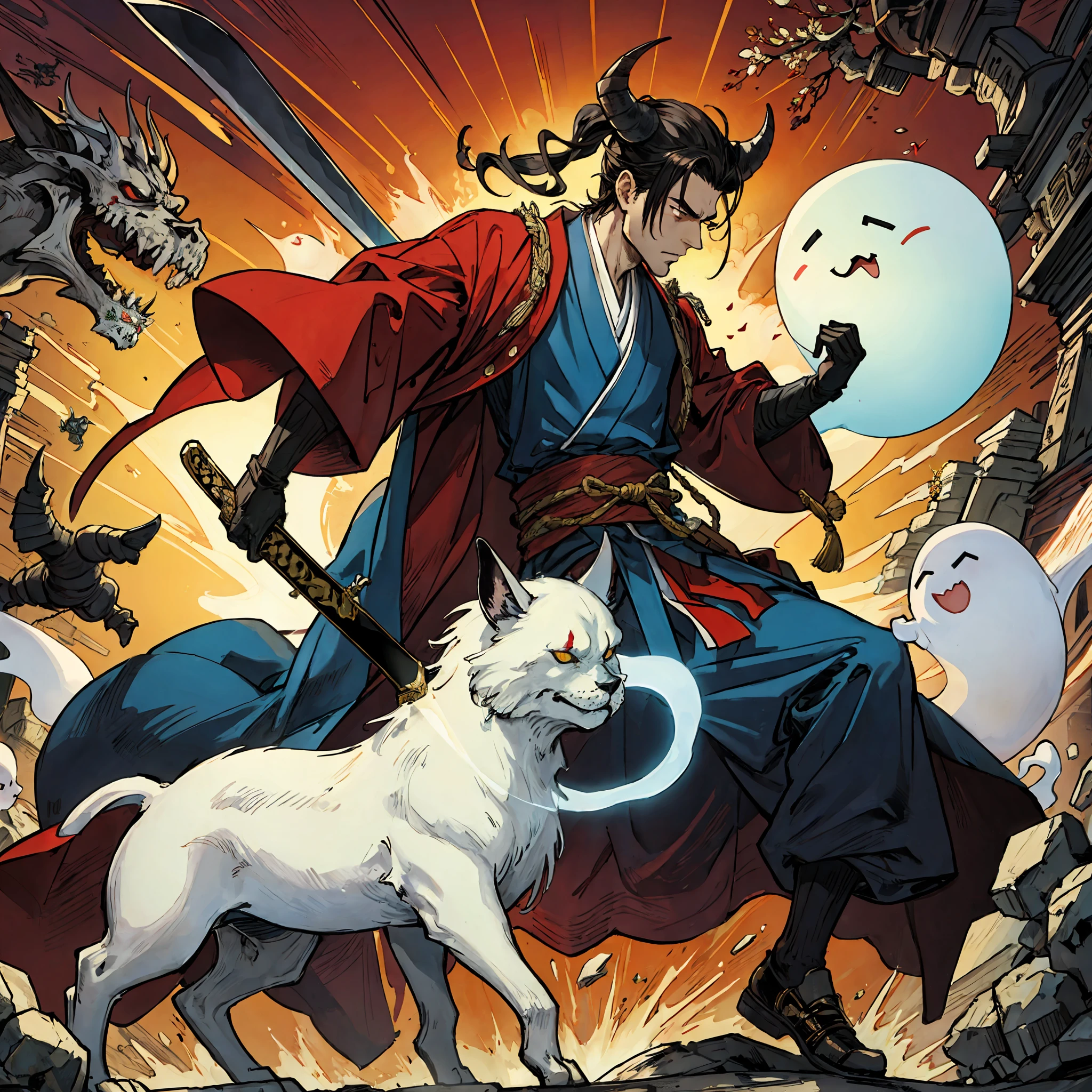 (best qualtiy),Supreme Bone Heaven devoured the Demon Duke Dongdi,Ghost people,The art of fighting,clutching a sword,Oriental Castle,the phantom